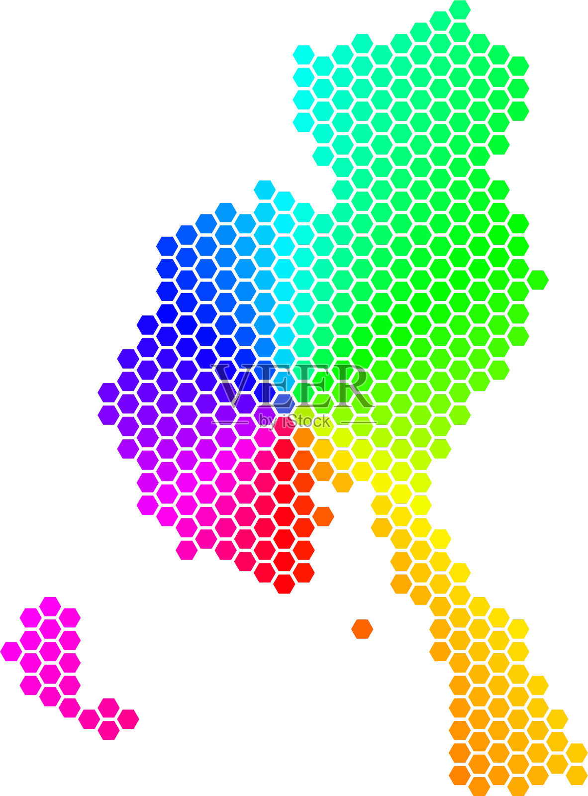 频谱六边形veraguas省地图插画图片素材