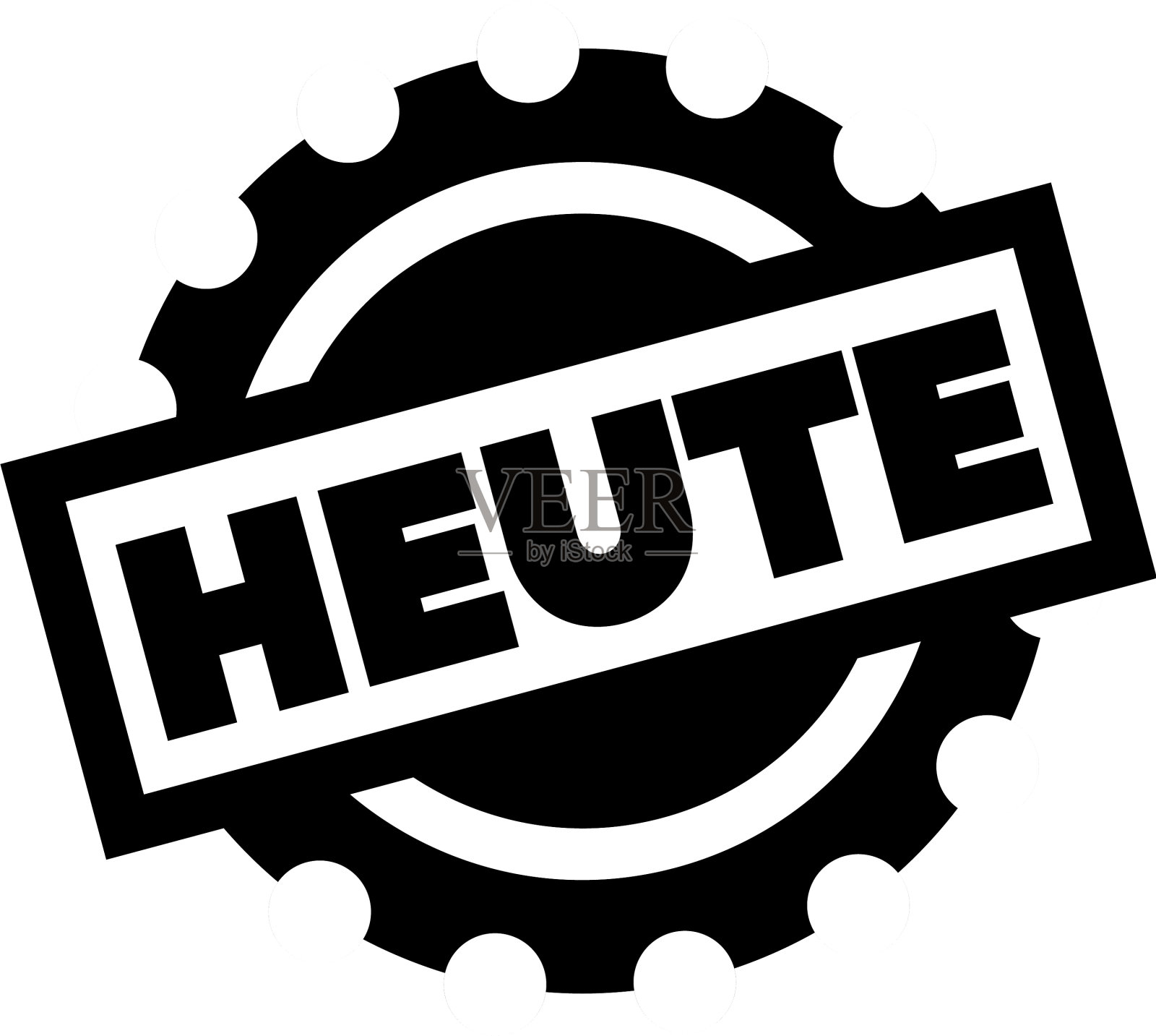 今天黑色邮票插画图片素材