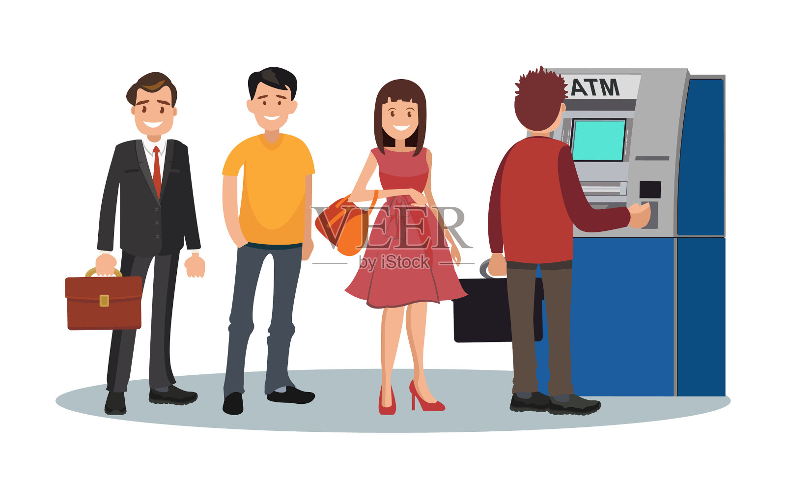 人们排队等候设计元素图片