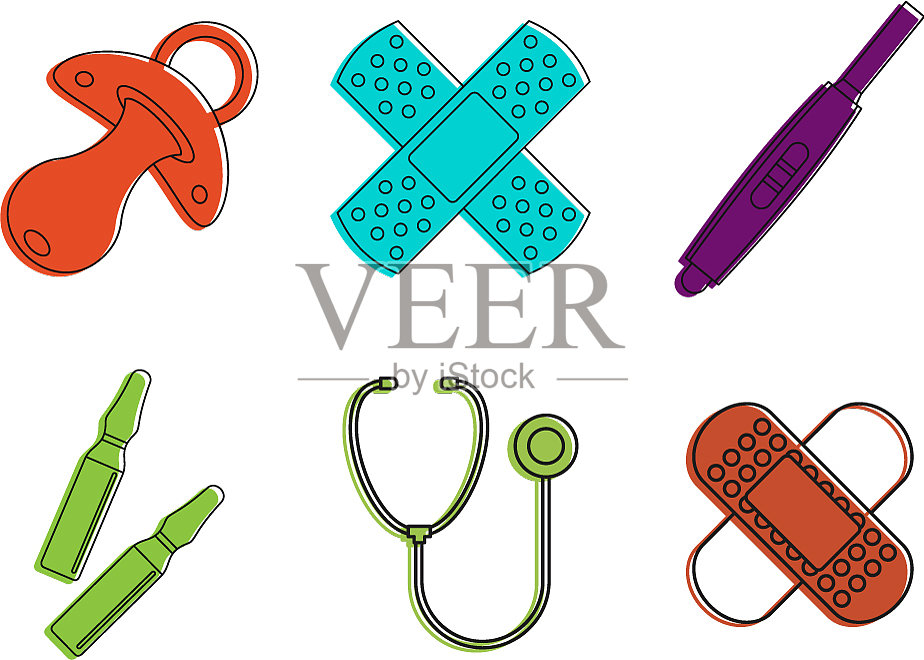 医疗工具图标设置颜色轮廓样式图标素材