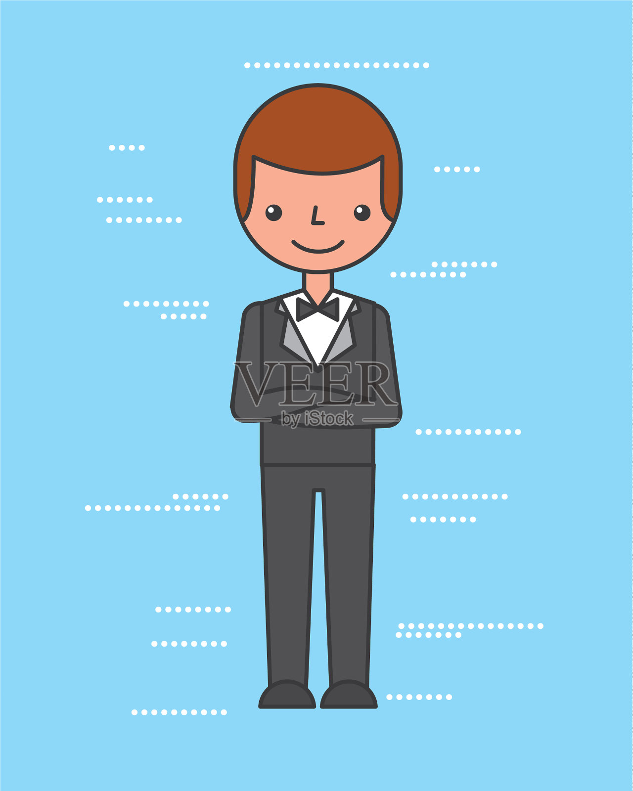 人们在豪华酒店工作插画图片素材