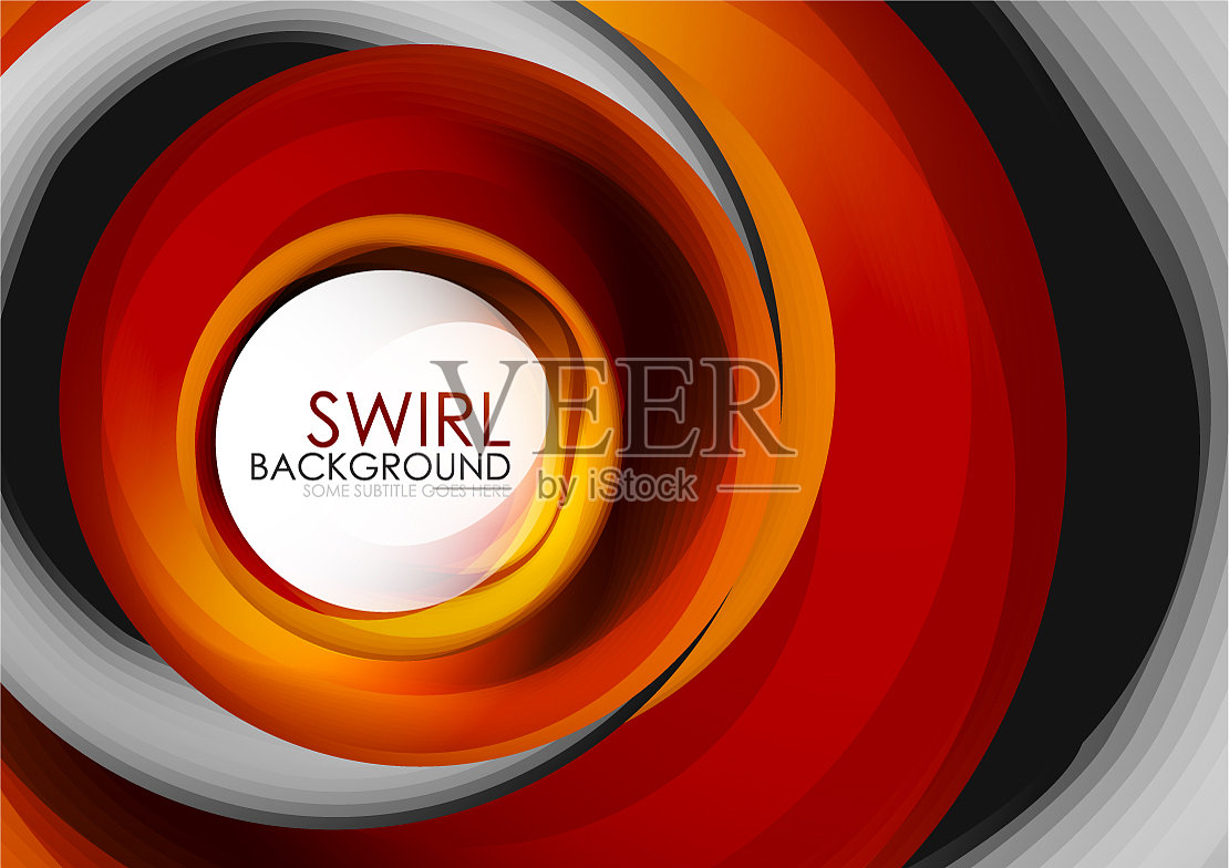 螺旋旋流线三维抽象插画图片素材