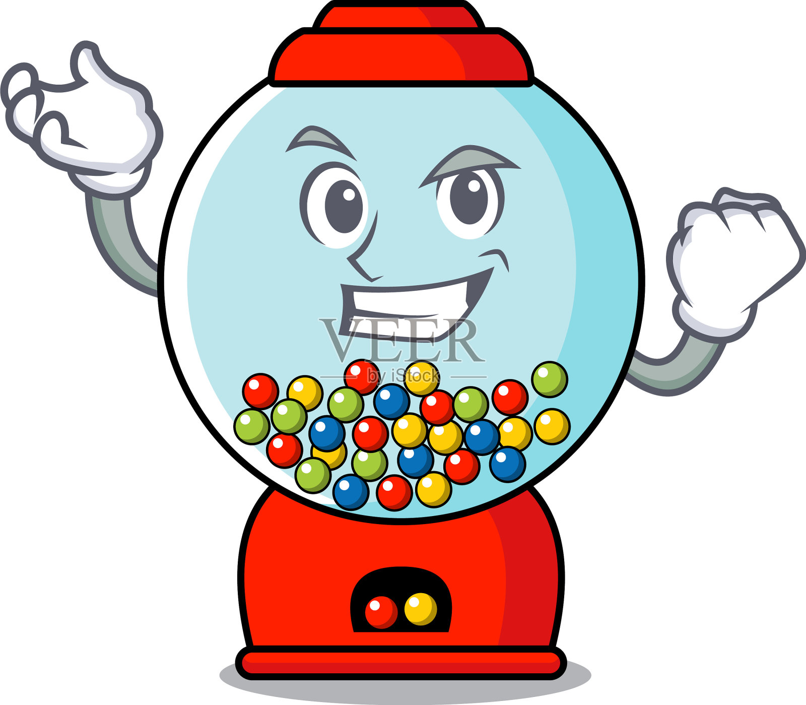 成功的口香糖机人物卡通设计元素图片