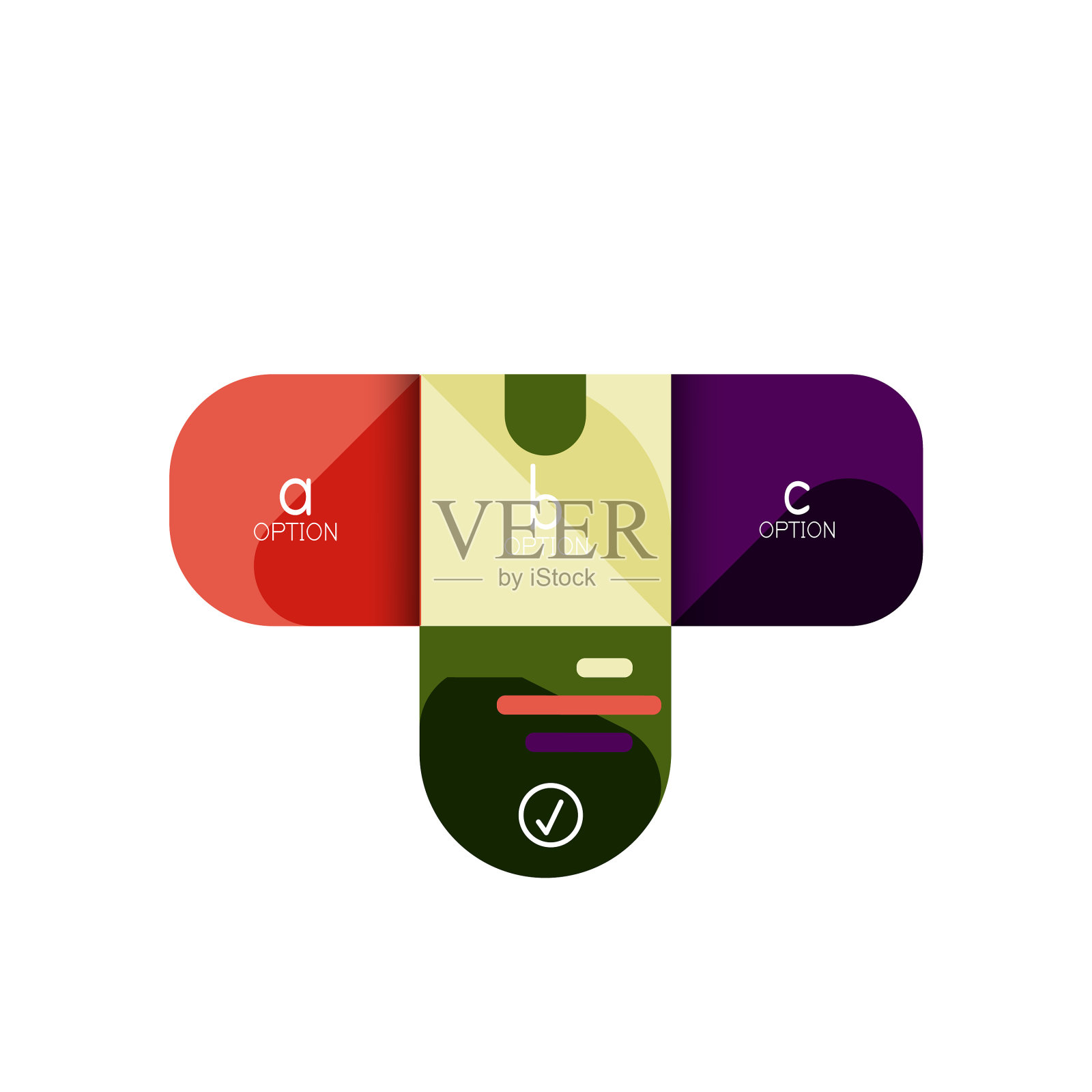 信息图选项和逐步在圆角图标素材