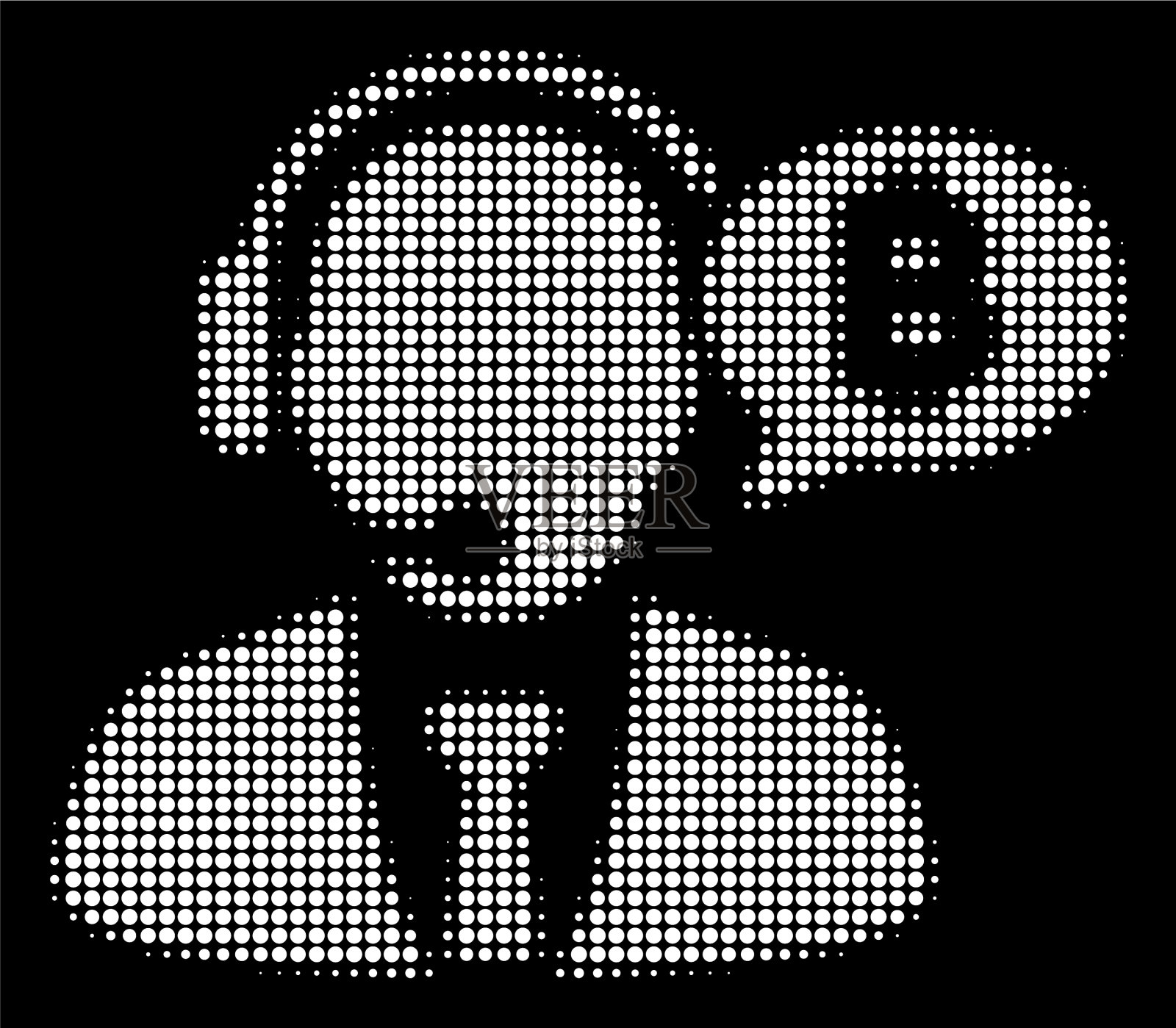 白色半色调比特币经理消息图标插画图片素材