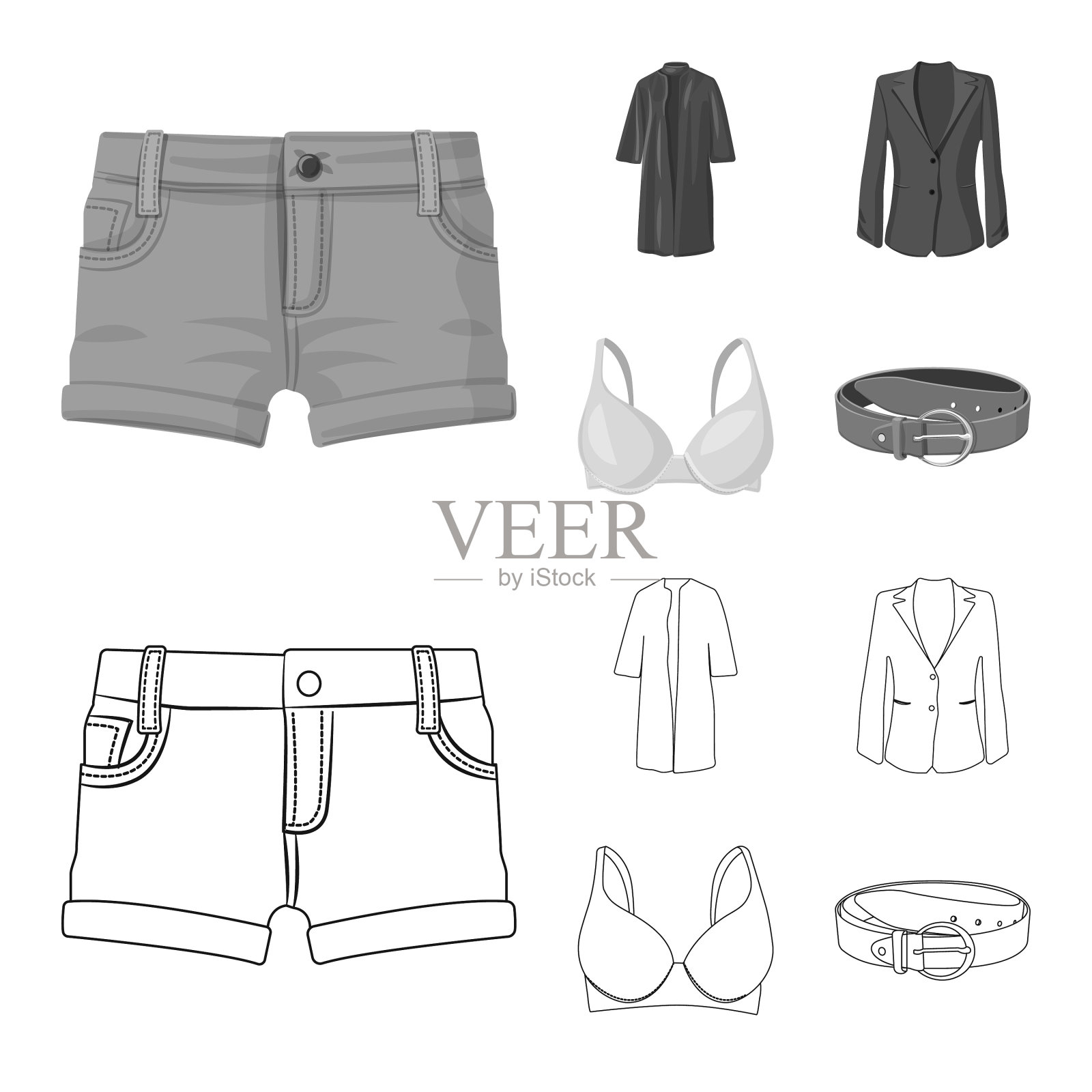 设计女装及服装标志插画图片素材