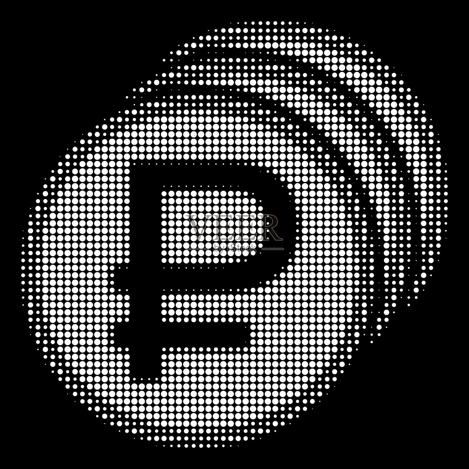 白色半色调卢布硬币图标插画图片素材