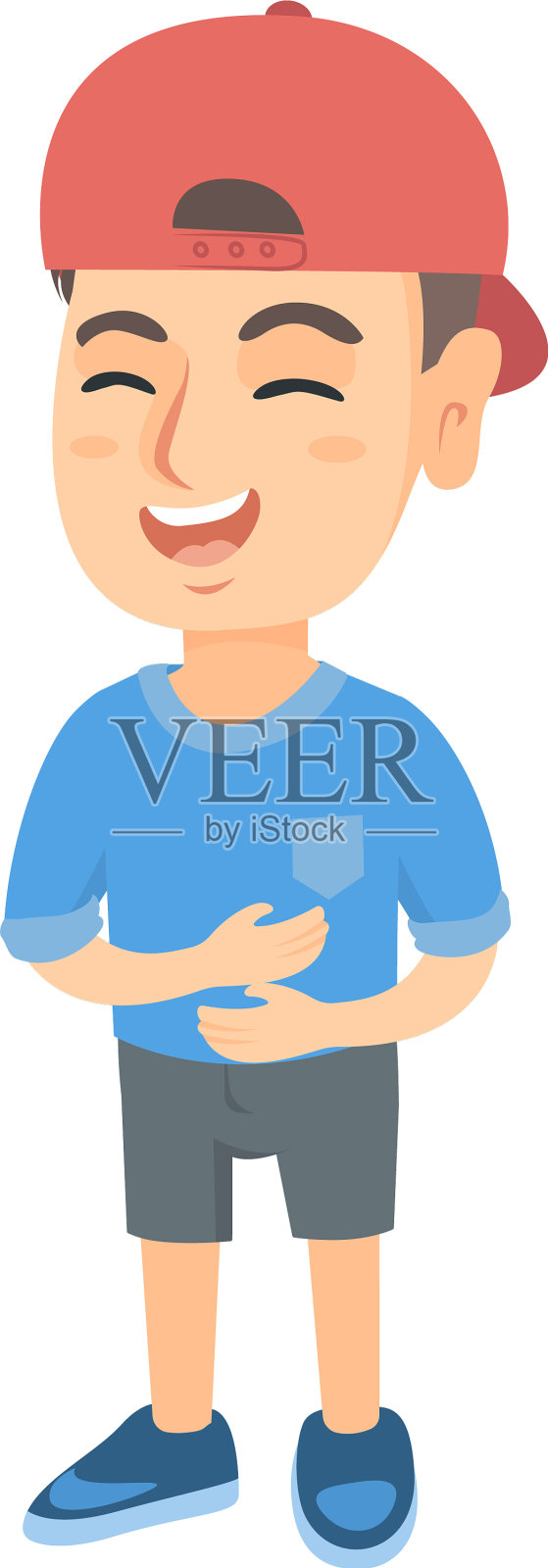 一个戴着帽子的快乐的白人男孩在笑设计元素图片