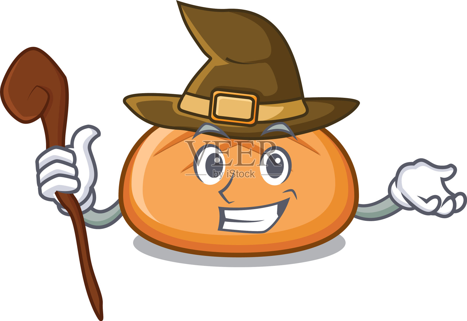 女巫汉堡面包吉祥物卡通设计元素图片