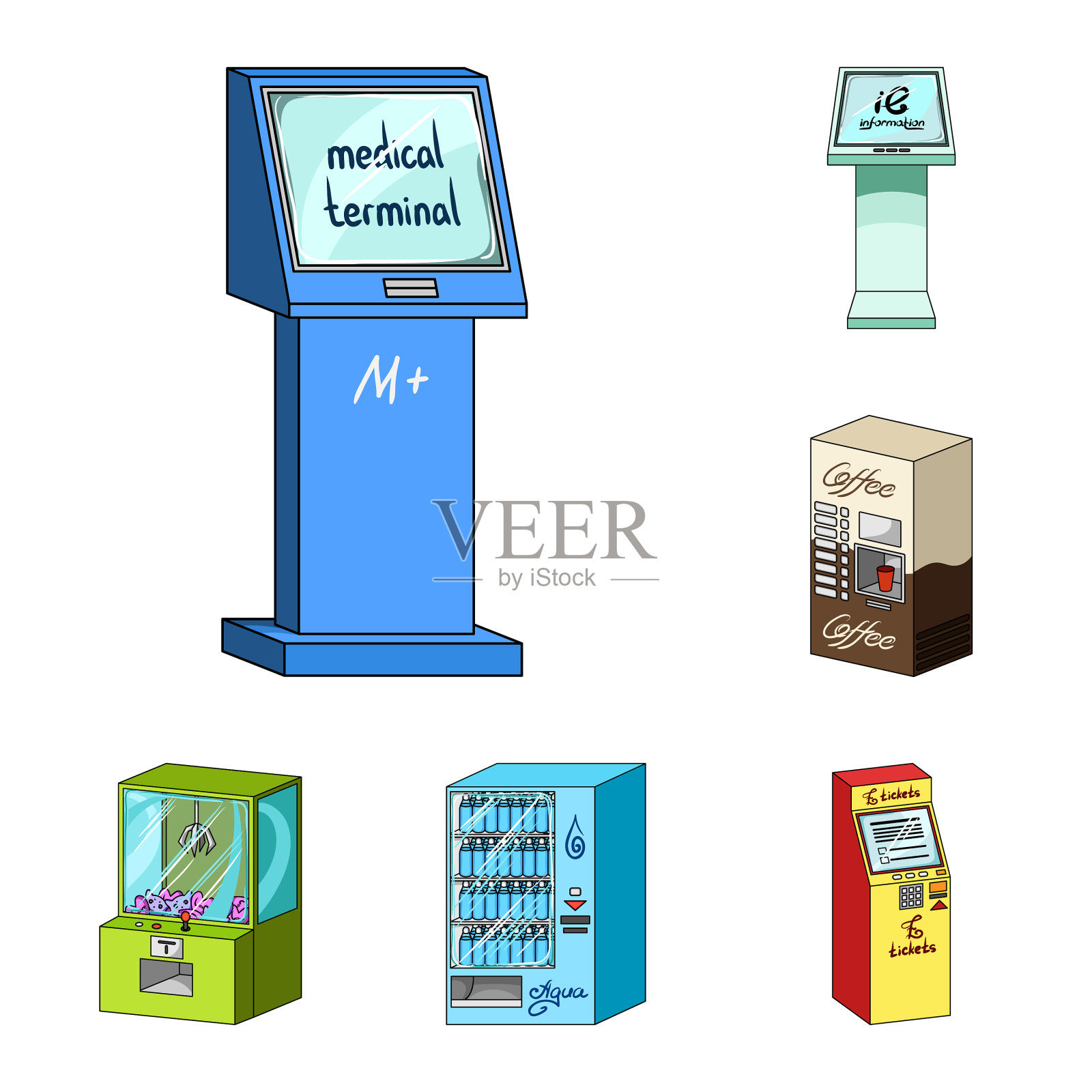 各种终端卡通图标设置图标素材