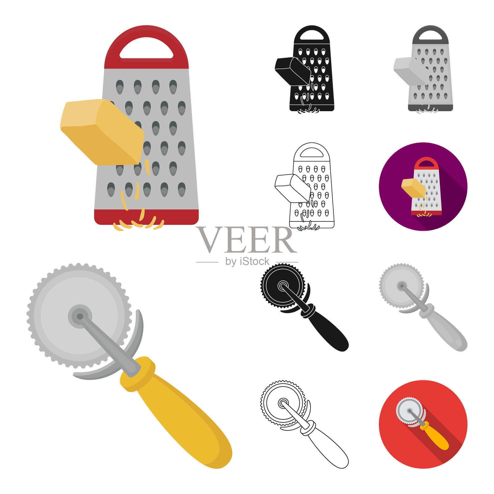 披萨和皮萨丽纳短吻鳄插画图片素材