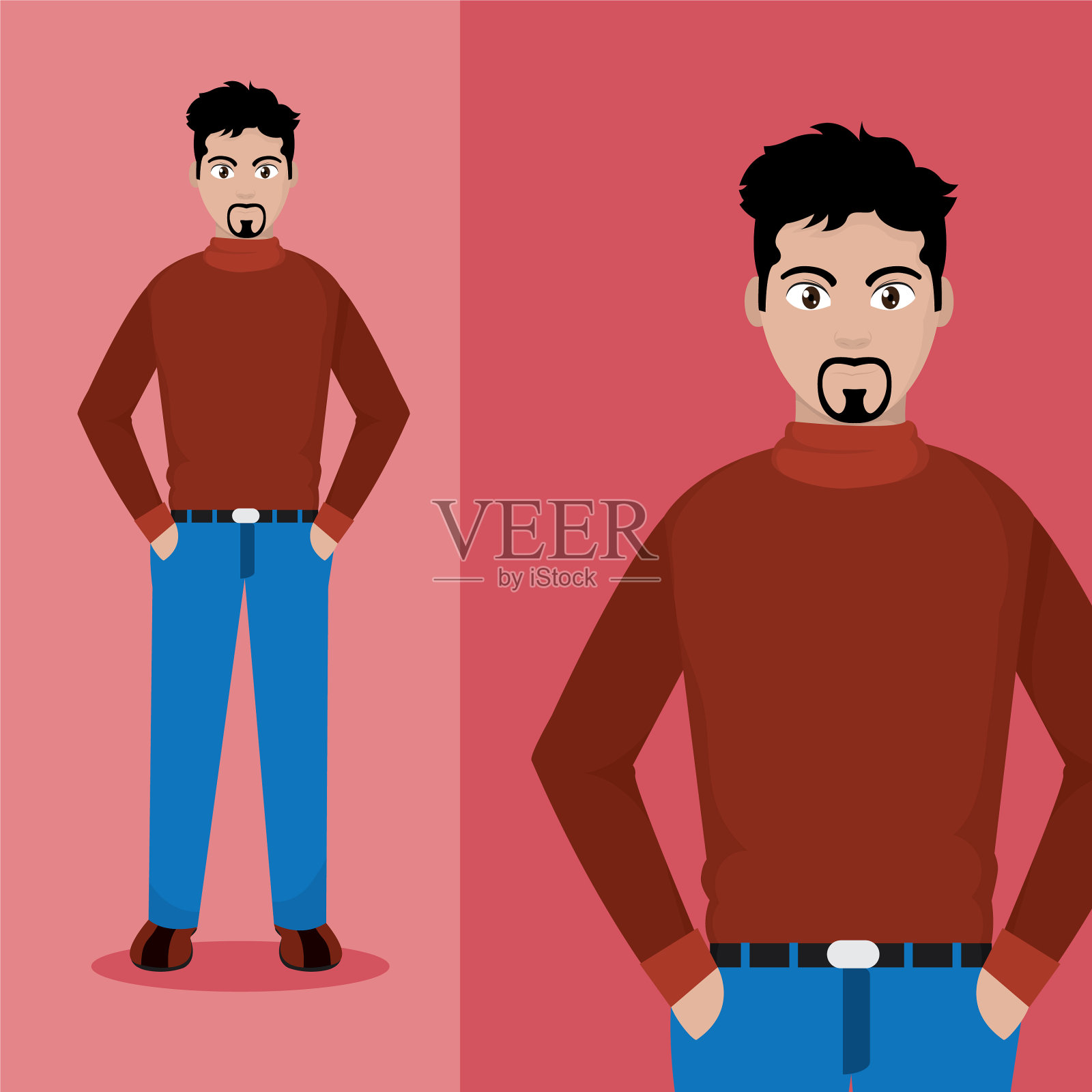 年轻人卡通插画图片素材