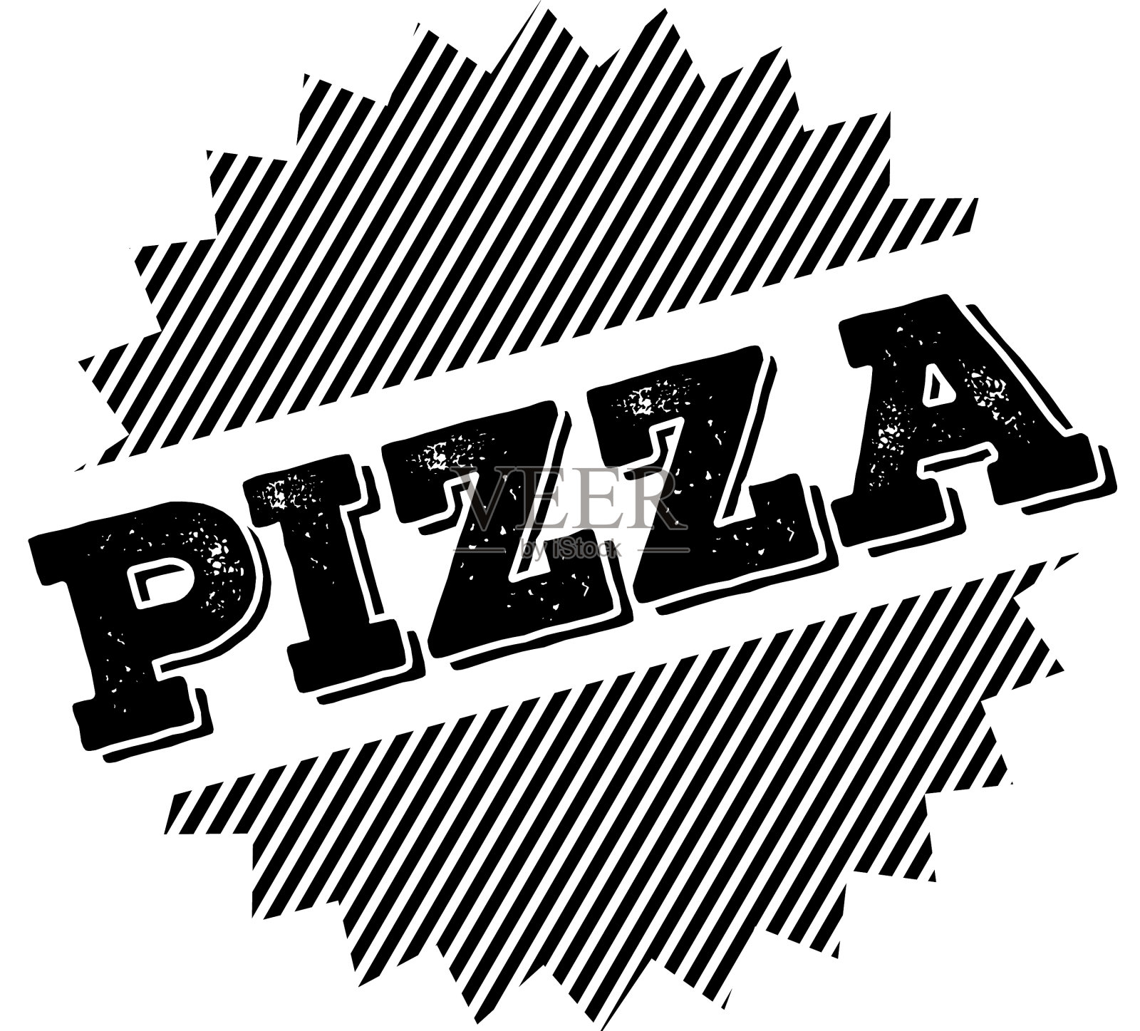 披萨黑邮票设计元素图片