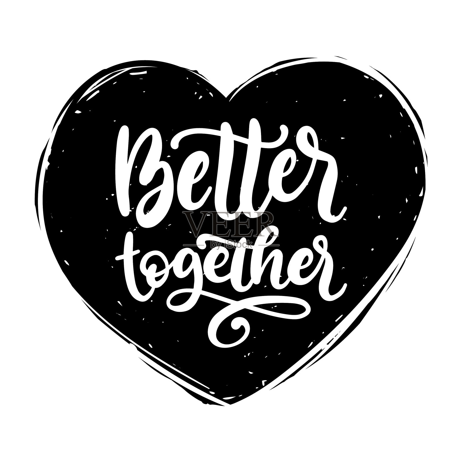 更好的一起手写字母短语设计元素图片