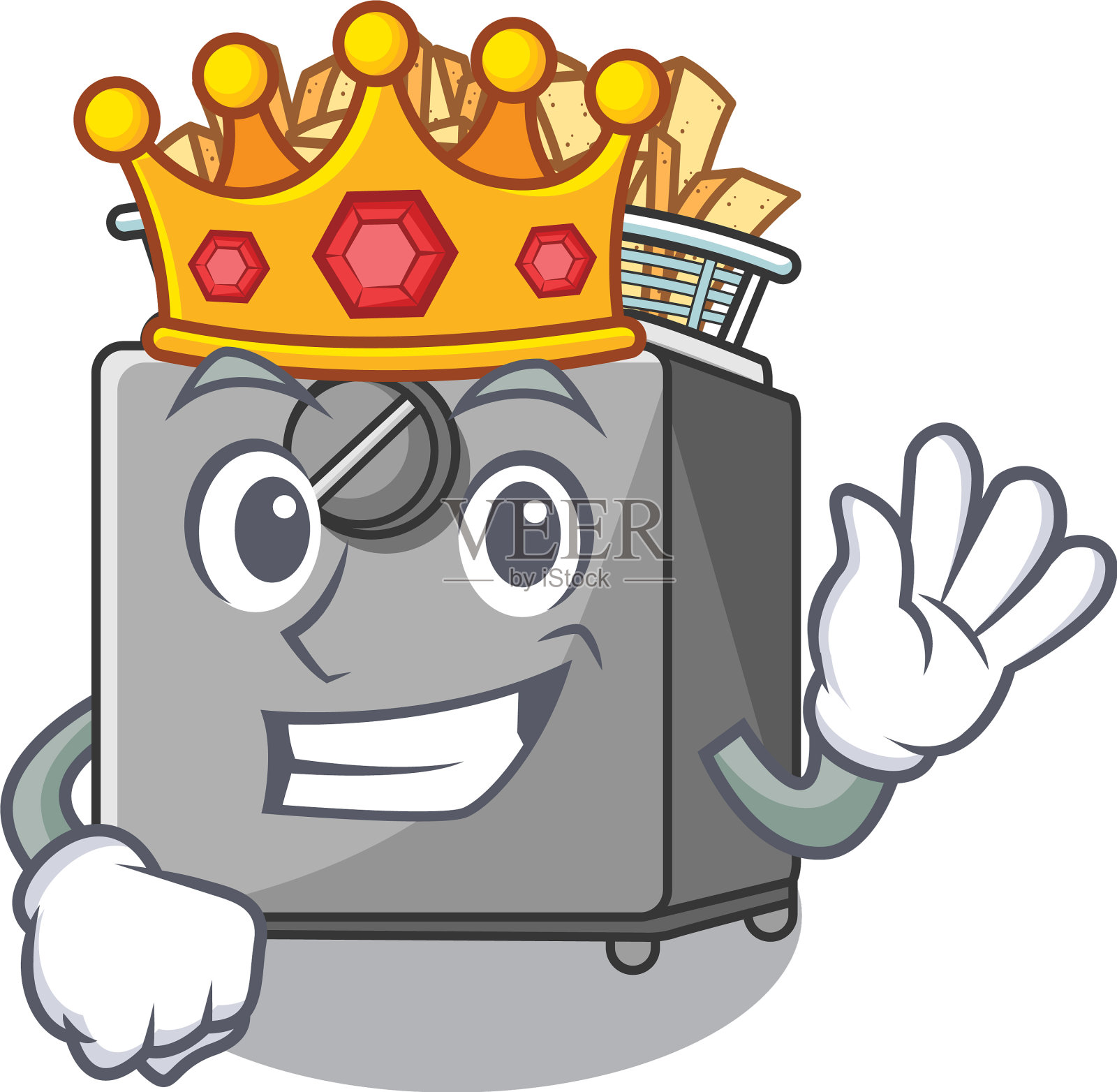 王油炸机孤立吉祥物插画图片素材