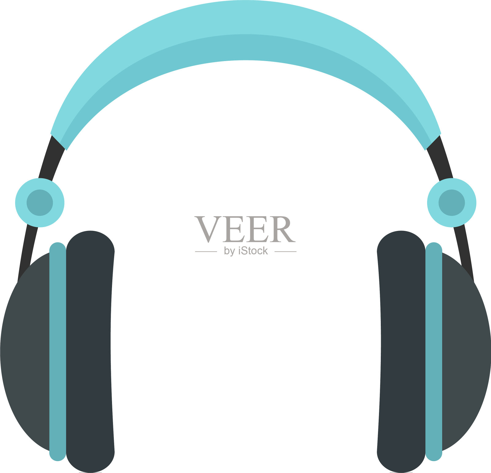 摇滚耳机图标扁平化风格插画图片素材