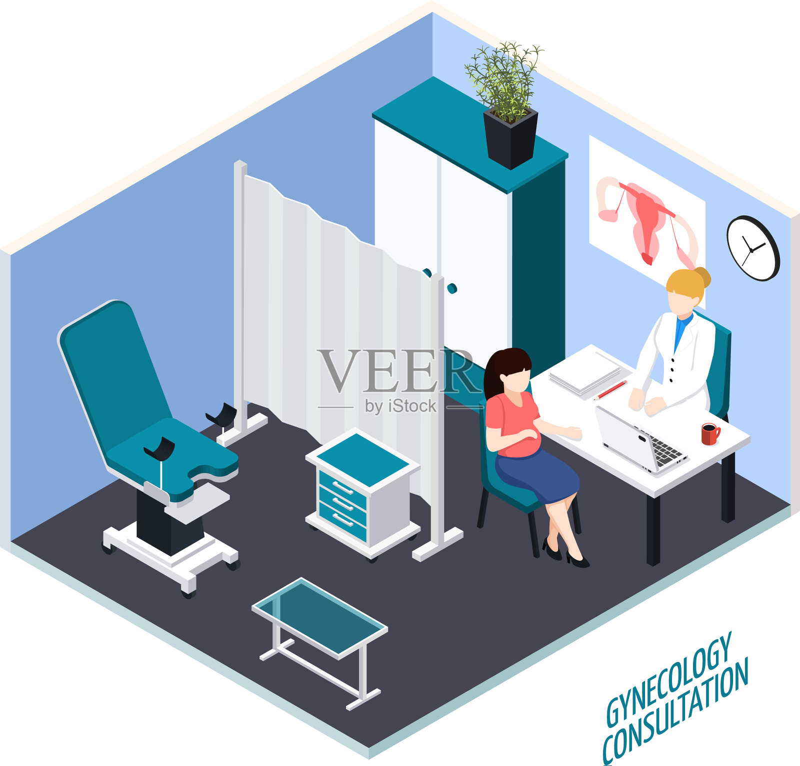 妇科会诊等长组成设计元素图片