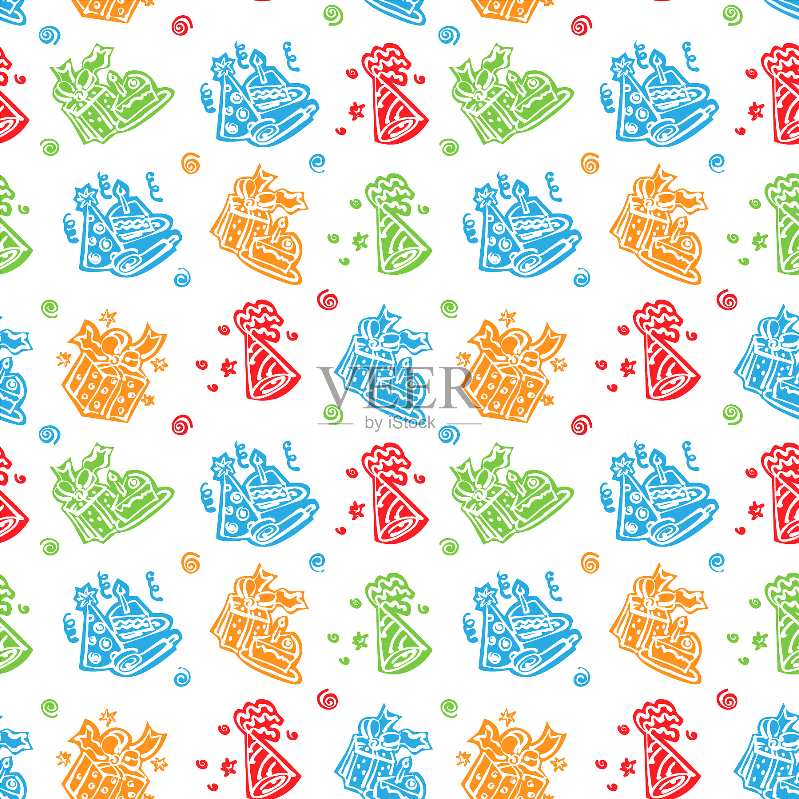 生日快乐手绘图案背景插画图片素材