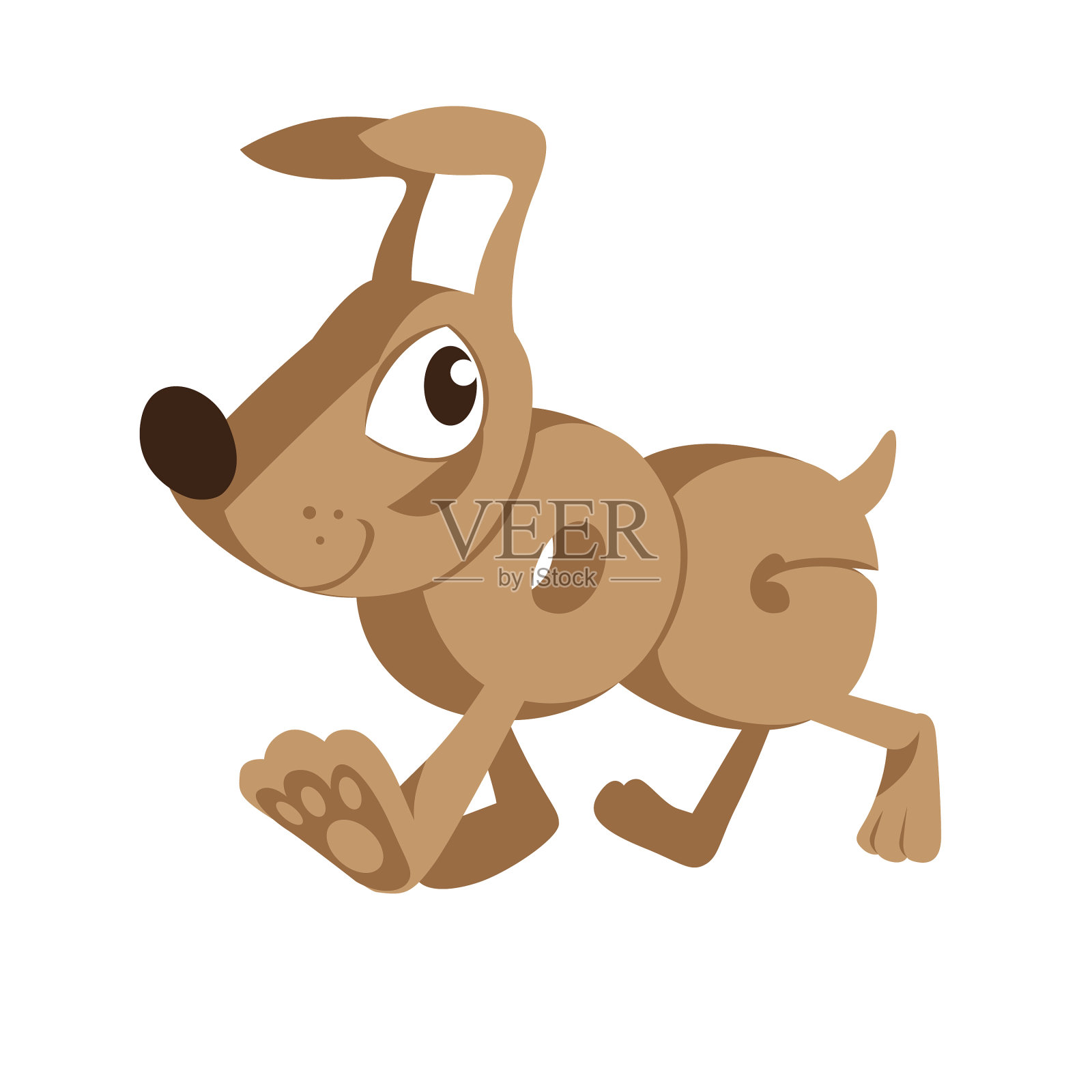 狗卡通动物在字母插画图片素材