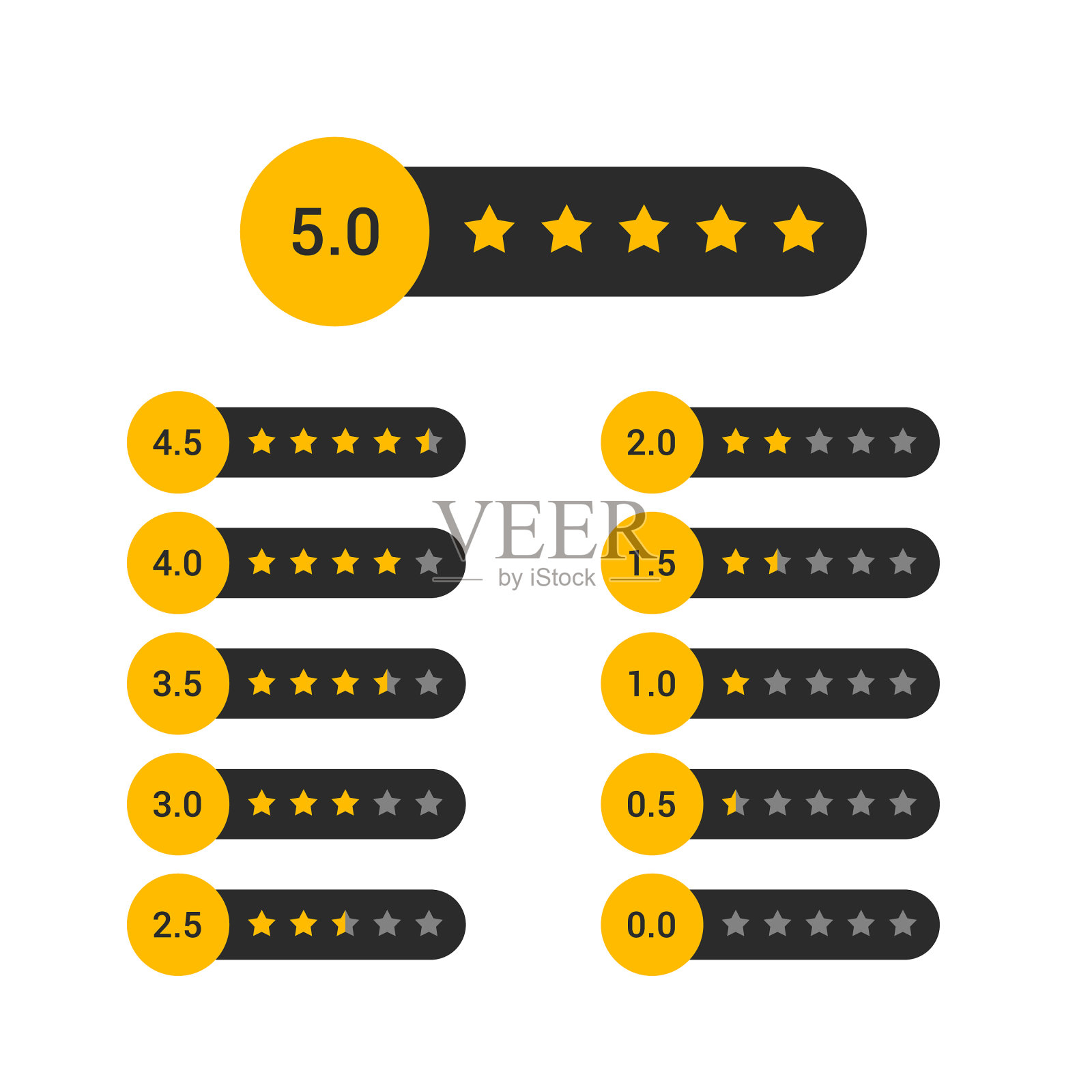 一套星级标志设计插画图片素材