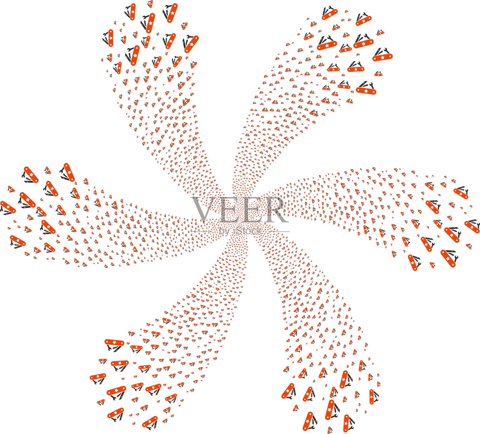 万能军刀离心摘花插画图片素材