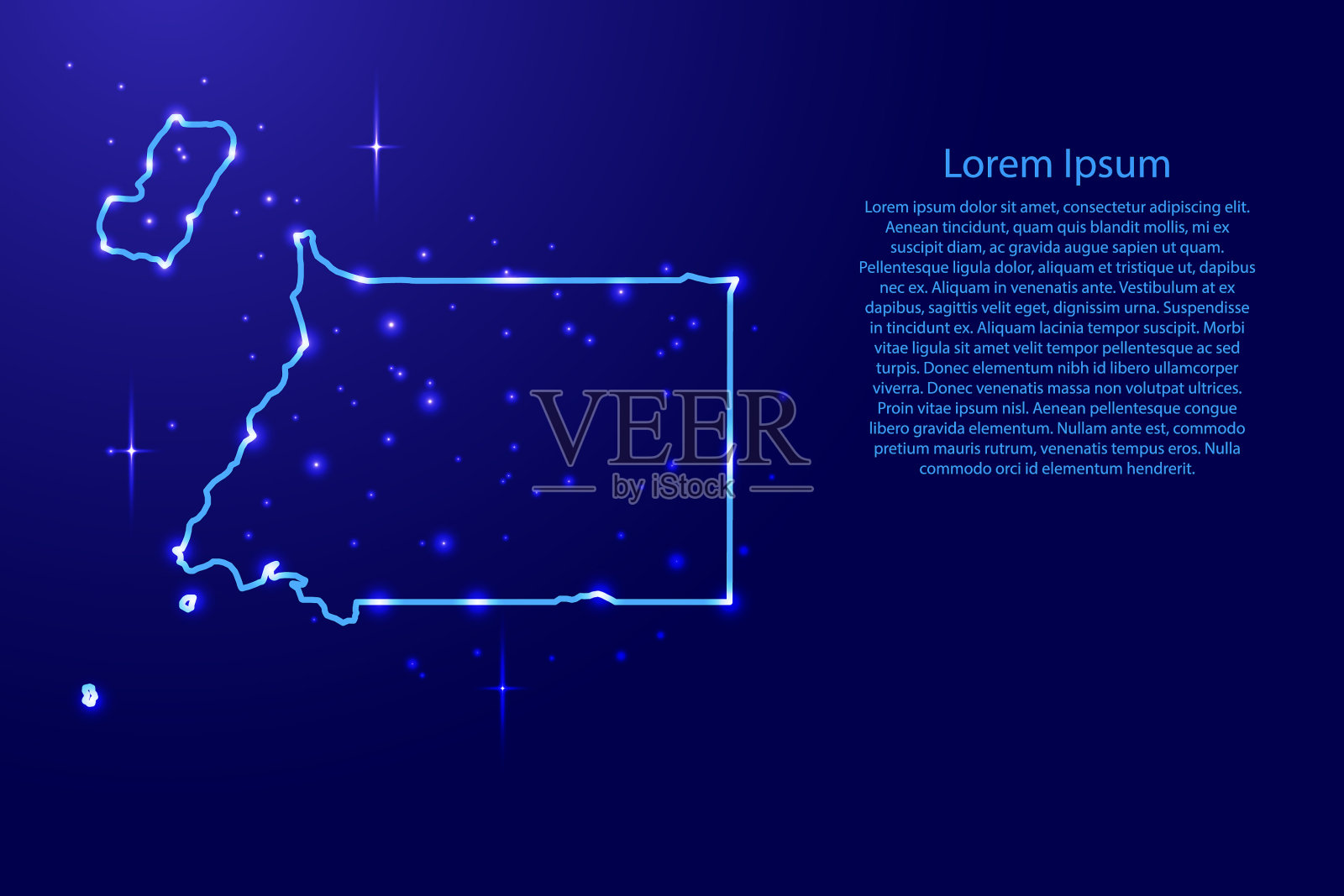 从等高线网绘制赤道几内亚地图插画图片素材