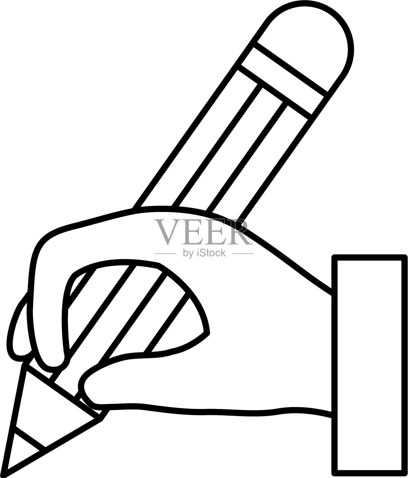手人类用铅笔书写孤立图标插画图片素材
