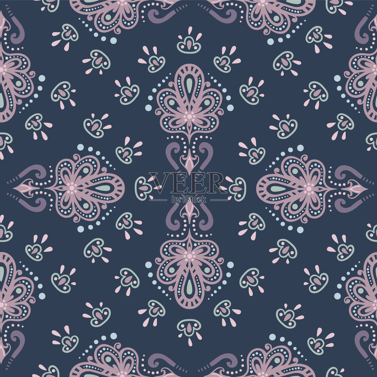 手绘民族无缝装饰插画图片素材