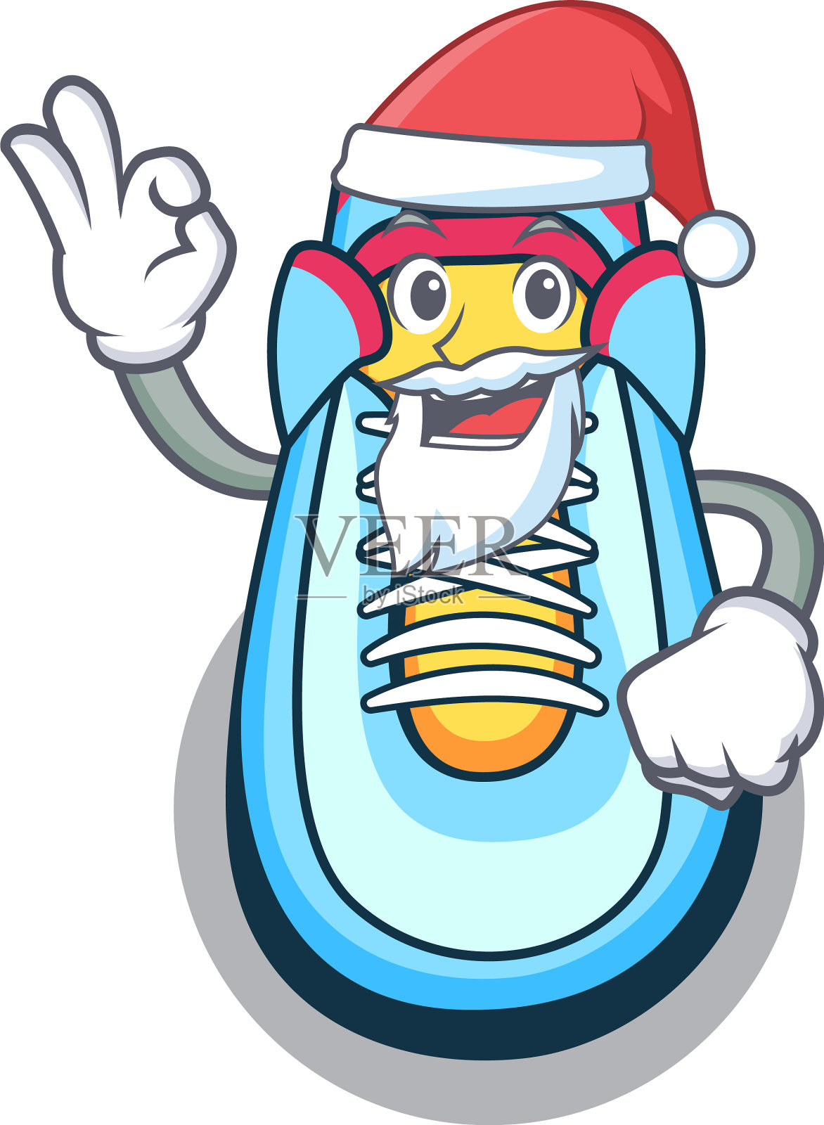 圣诞老人运动鞋吉祥物卡通风格设计元素图片