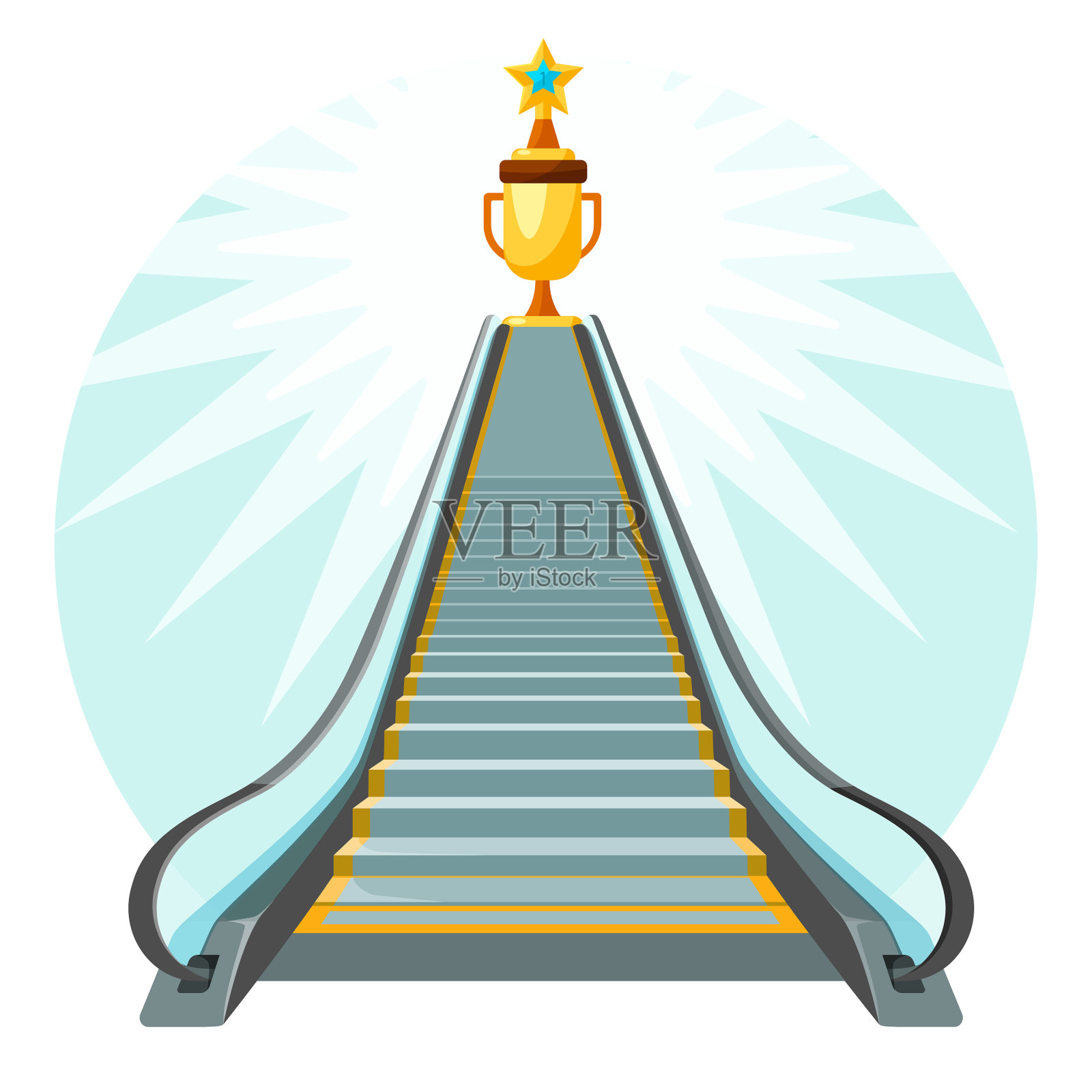 成功之道与电梯概念海报设计元素图片