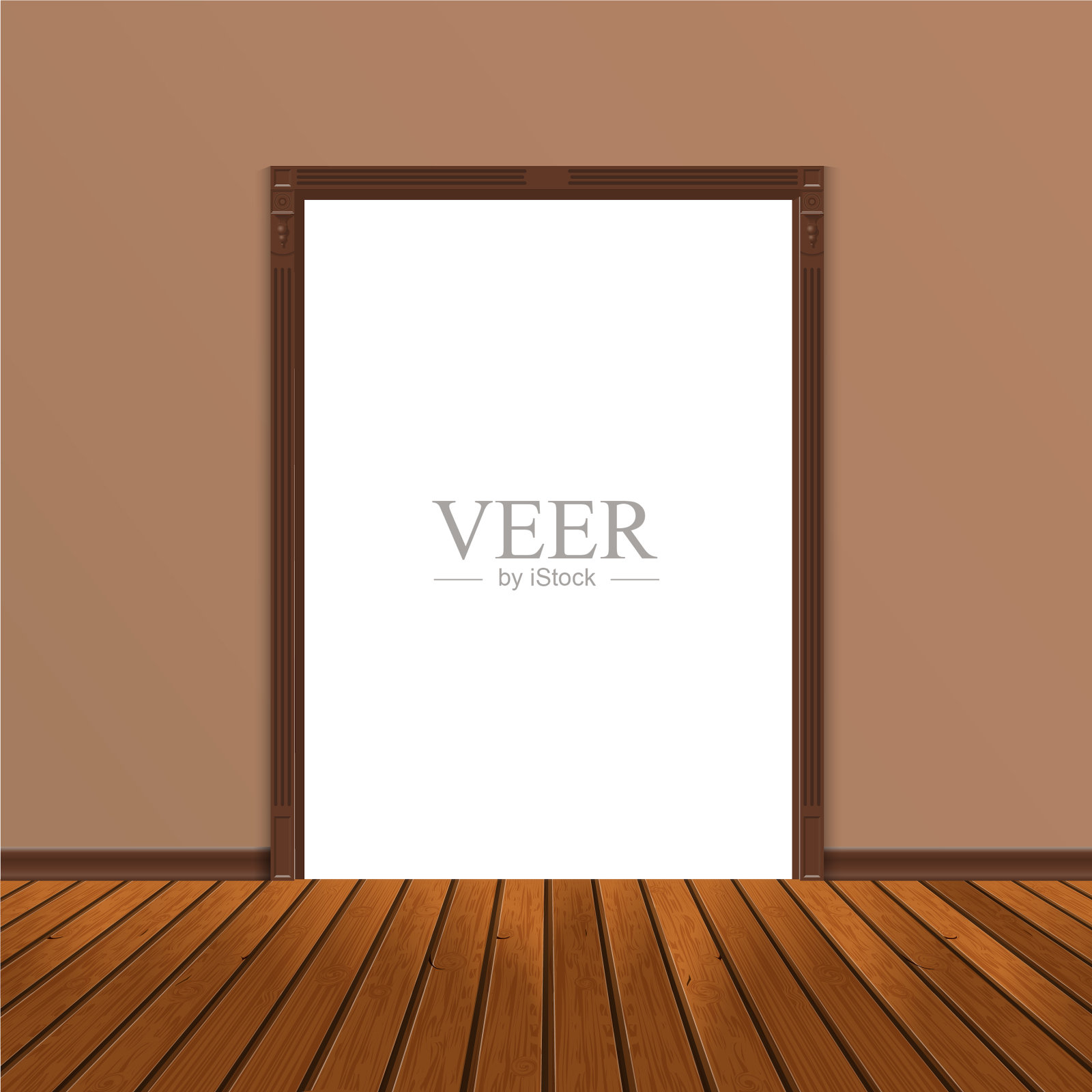 穿过敞开的门空出房间插画图片素材