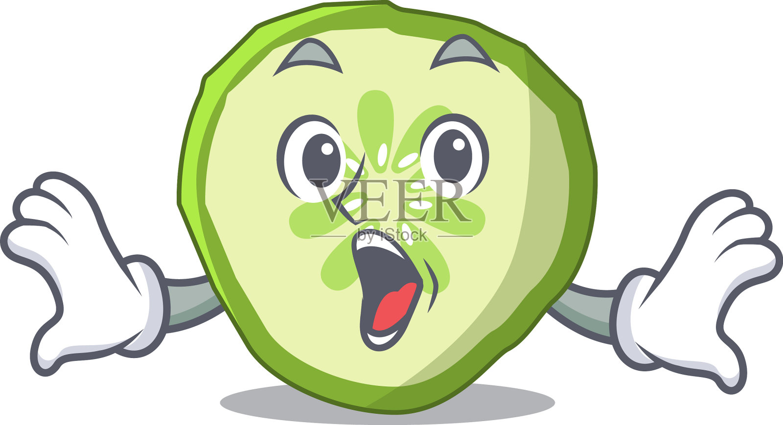 惊喜吉祥物切片黄瓜煮蔬菜设计元素图片