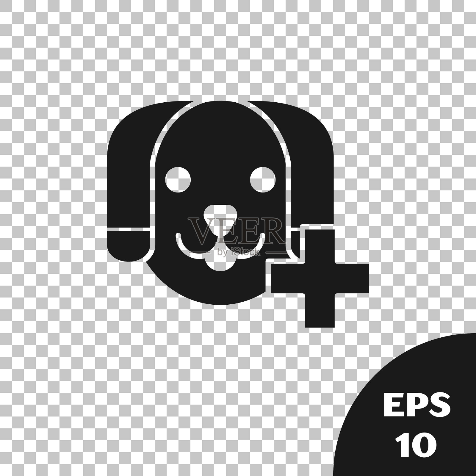 黑色兽医诊所标志图标孤立上插画图片素材