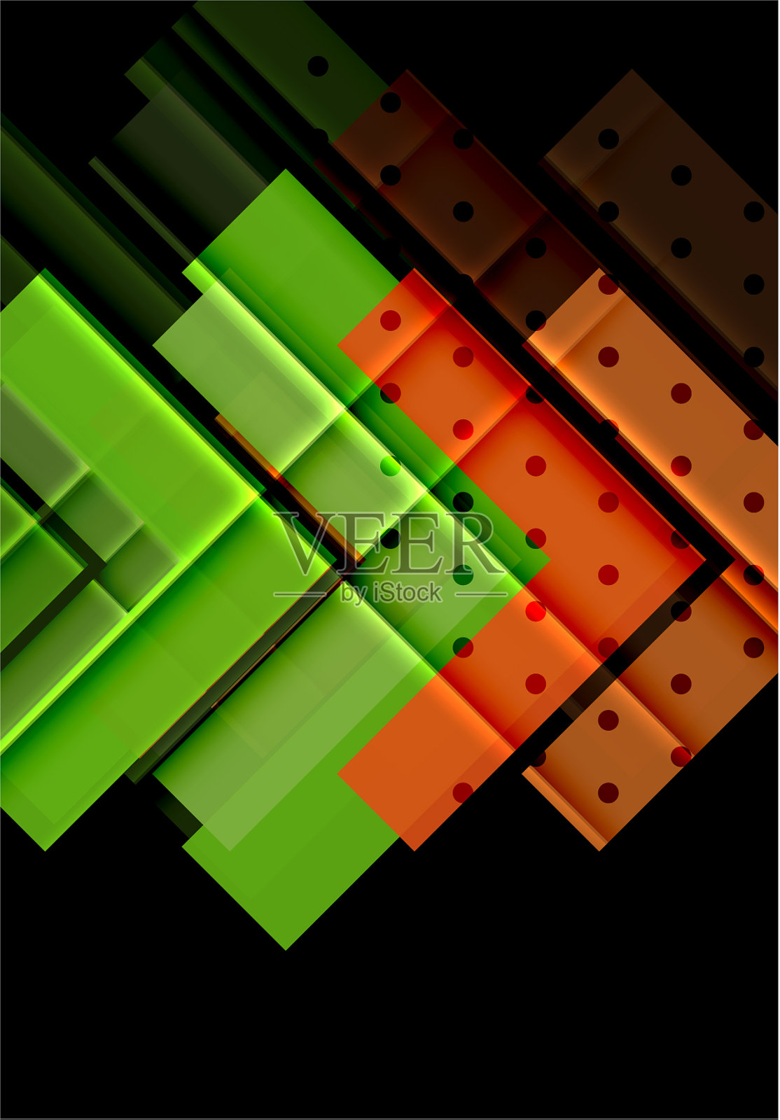 黑色背景上的彩色箭头插画图片素材