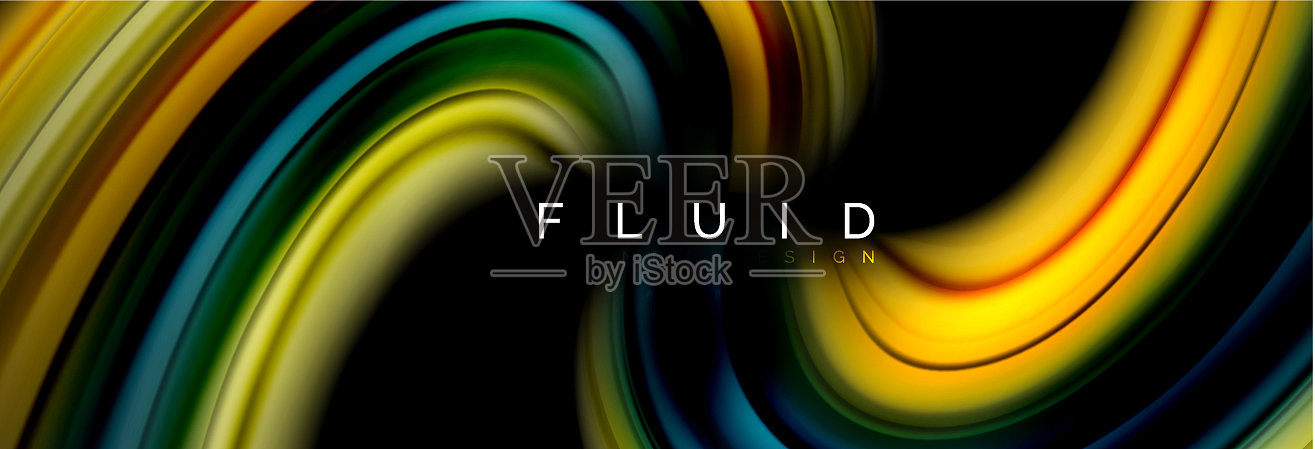 流体颜色运动概念插画图片素材