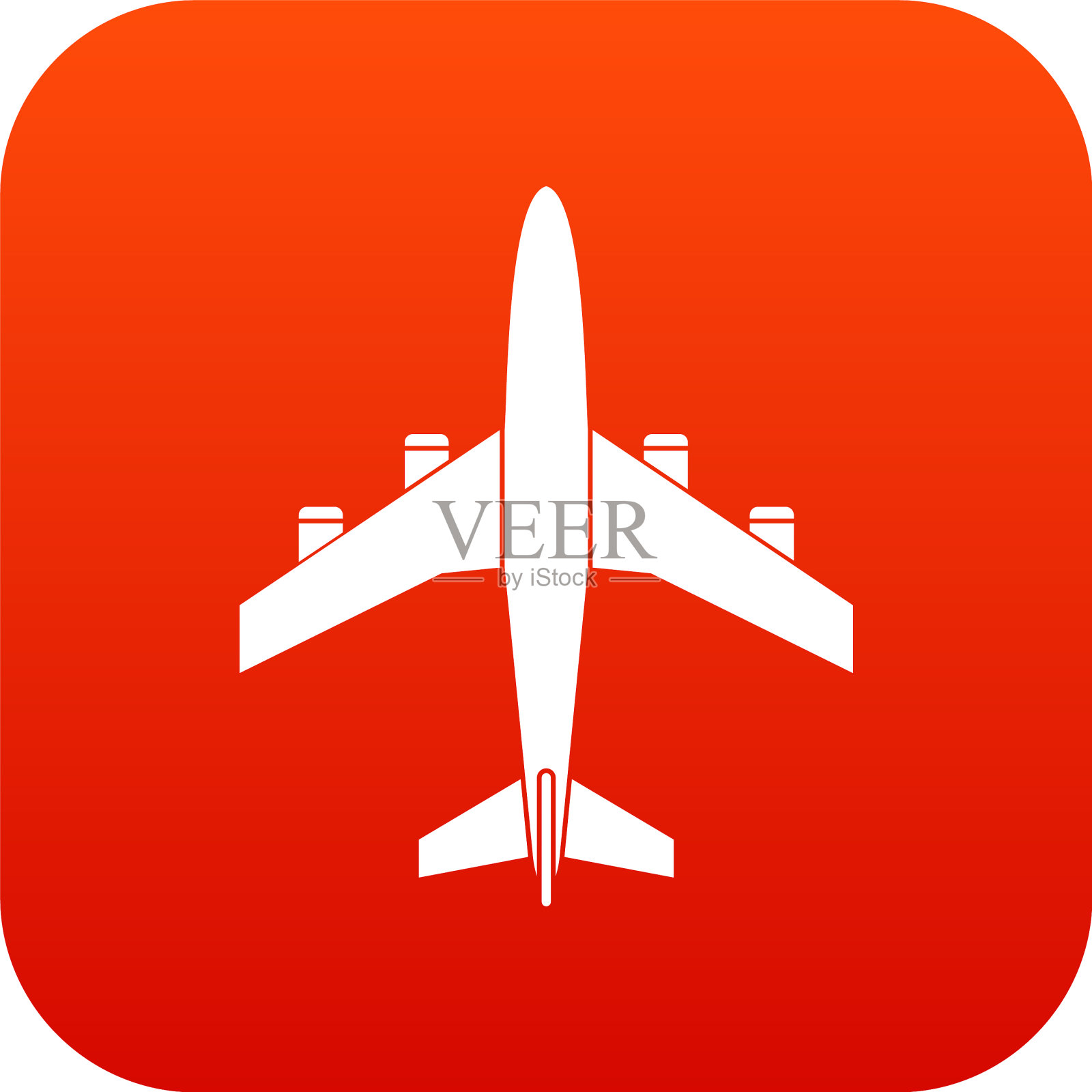 飞机图标数字红色插画图片素材