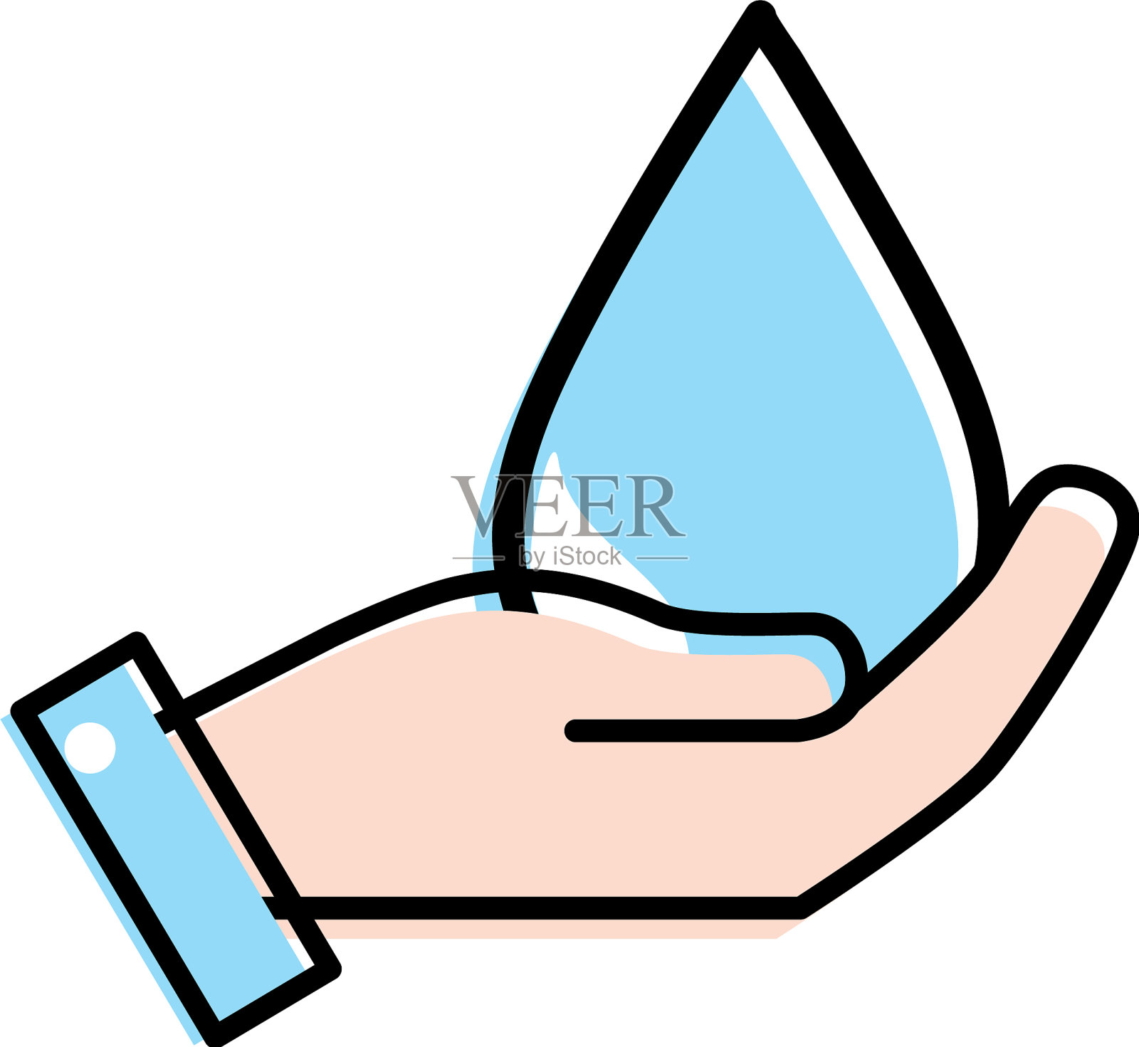 手用自然水滴，爱护环境设计元素图片