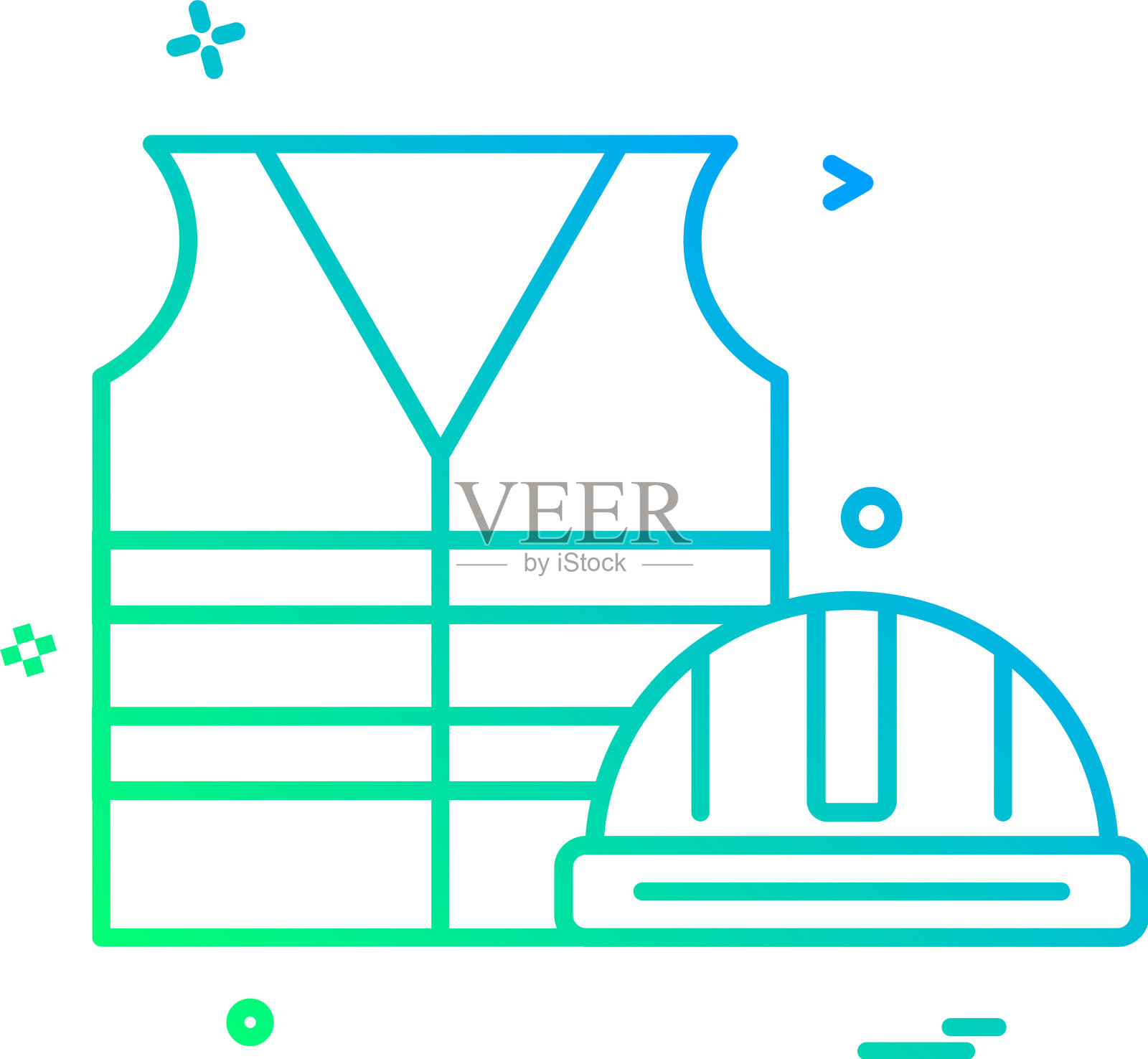 劳工夹克头盔图标插画图片素材