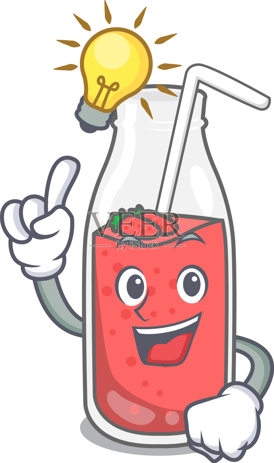 想好草莓奶昔吉祥物卡通了吗设计元素图片