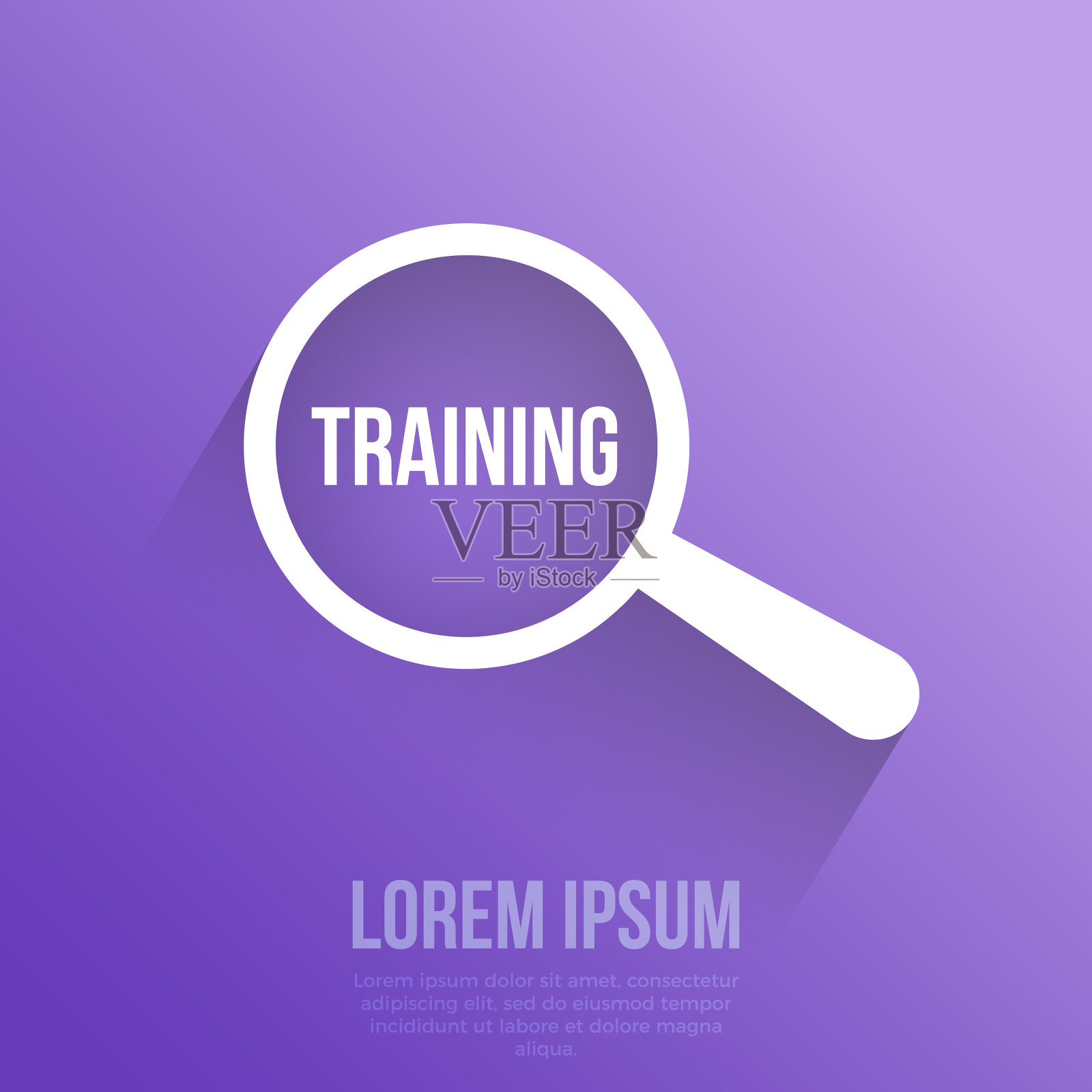 训练字放大镜插画图片素材