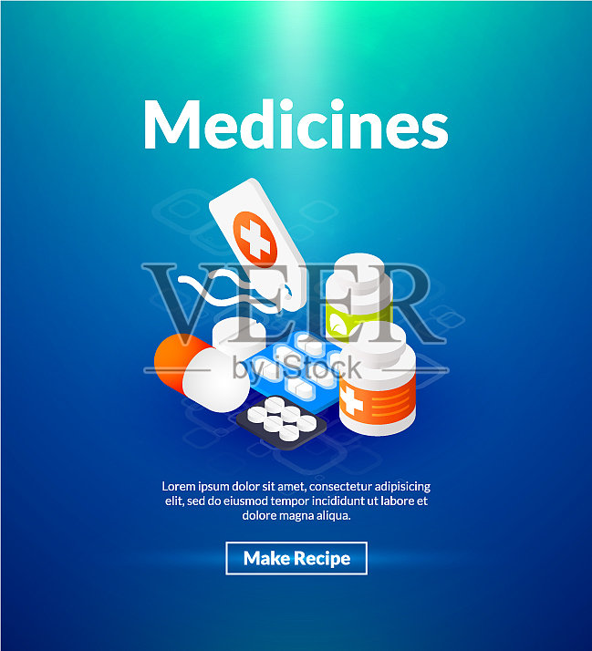 药品海报等色设计插画图片素材