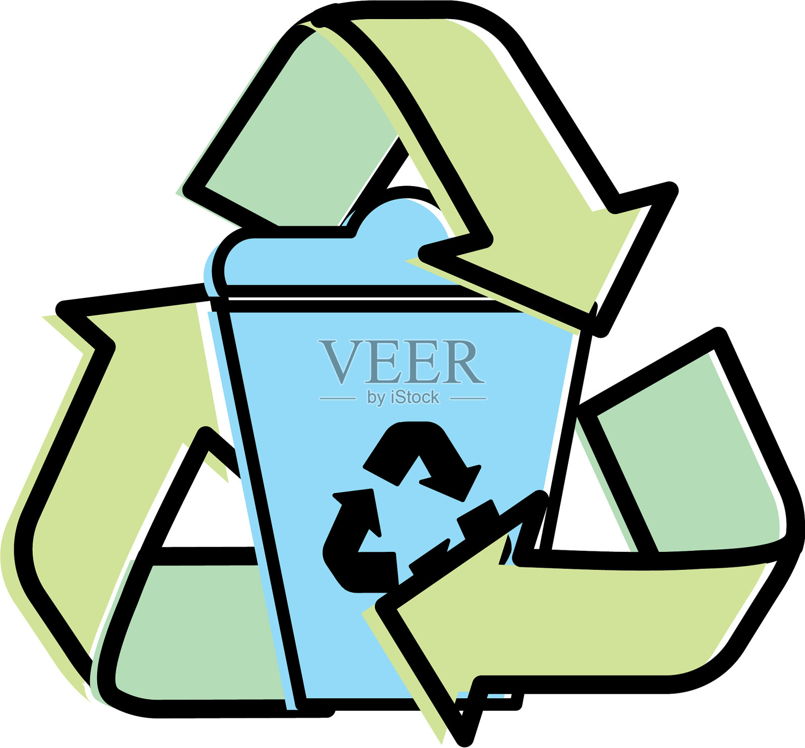 周围可以回收和环保标志吗插画图片素材