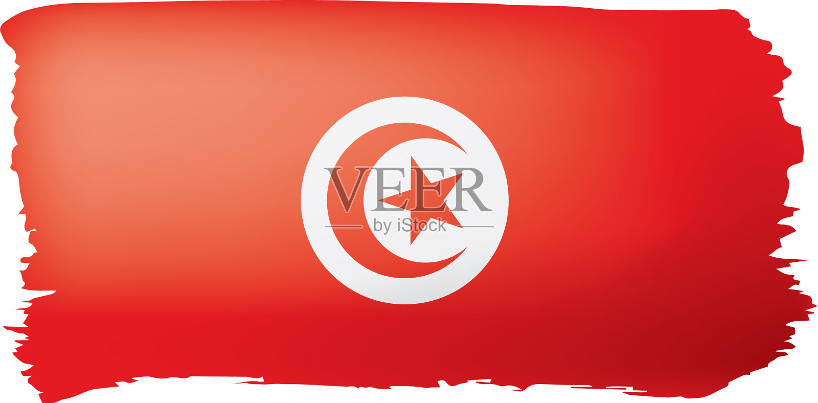 突尼斯国旗上的白色设计元素图片