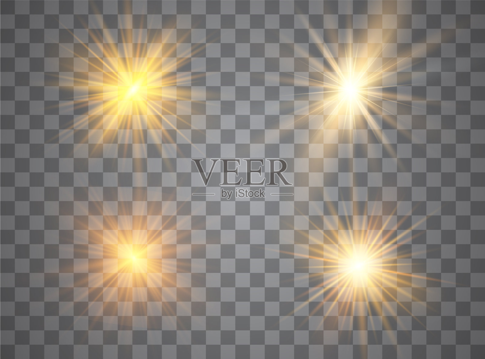 灯光辉光效果星星在透明上闪闪发光插画图片素材