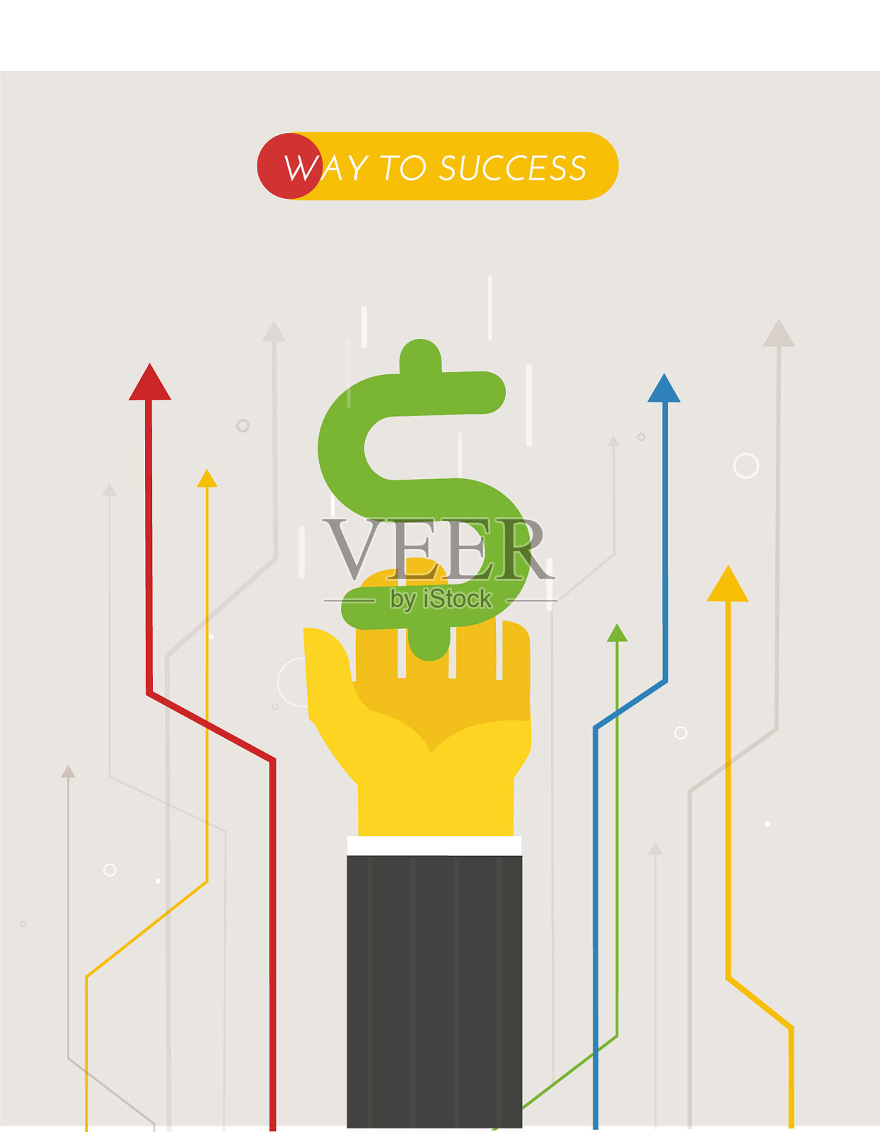 商人拉着他的手走向美元插画图片素材