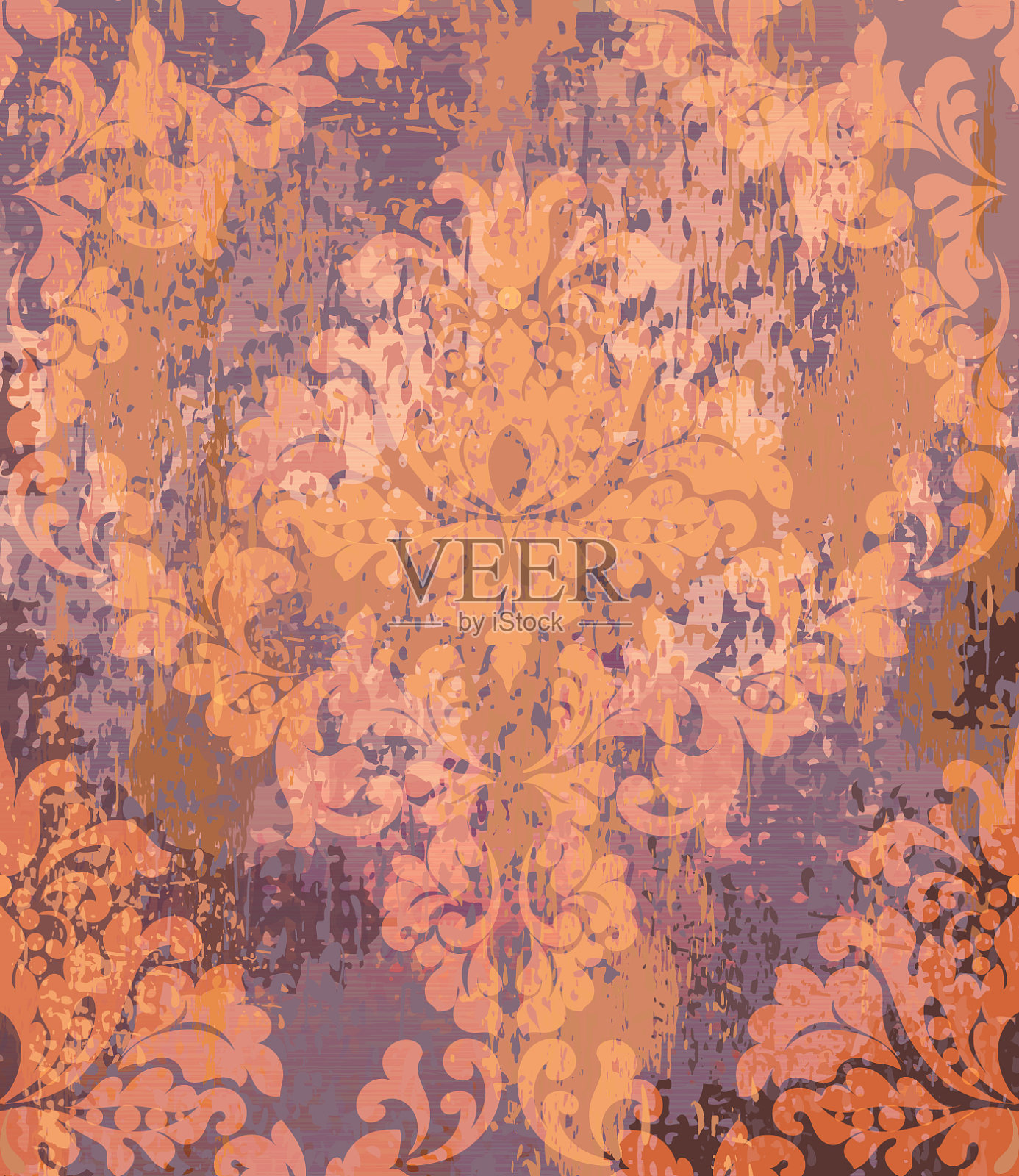 巴洛克复古纹饰纹理插画图片素材