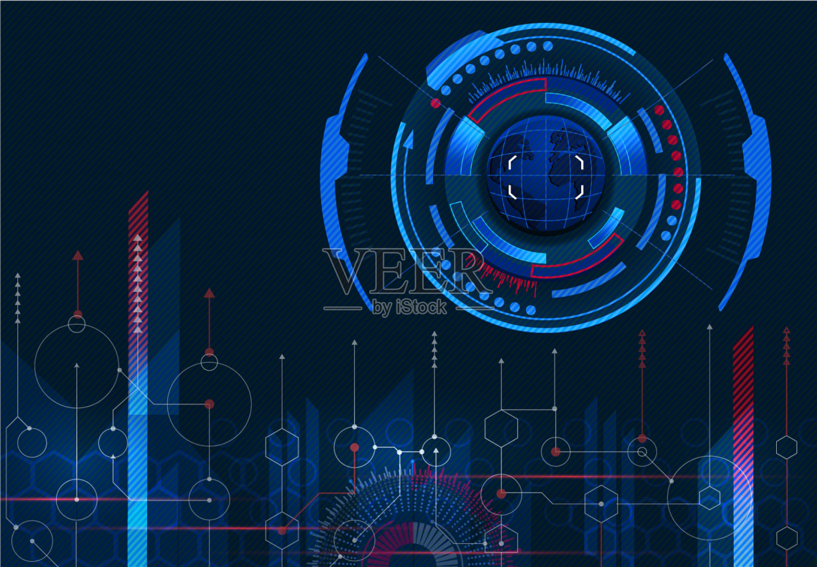 计算机管理地球的形象插画图片素材