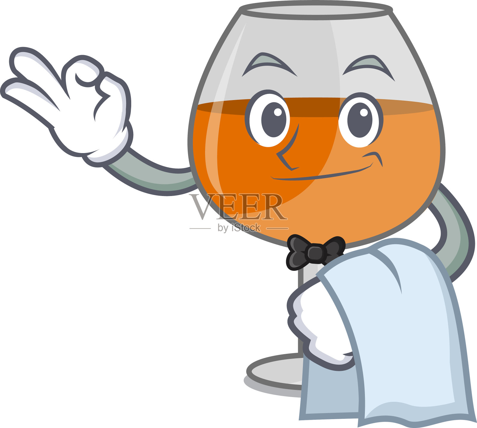 服务员干邑气球玻璃吉祥物卡通设计元素图片