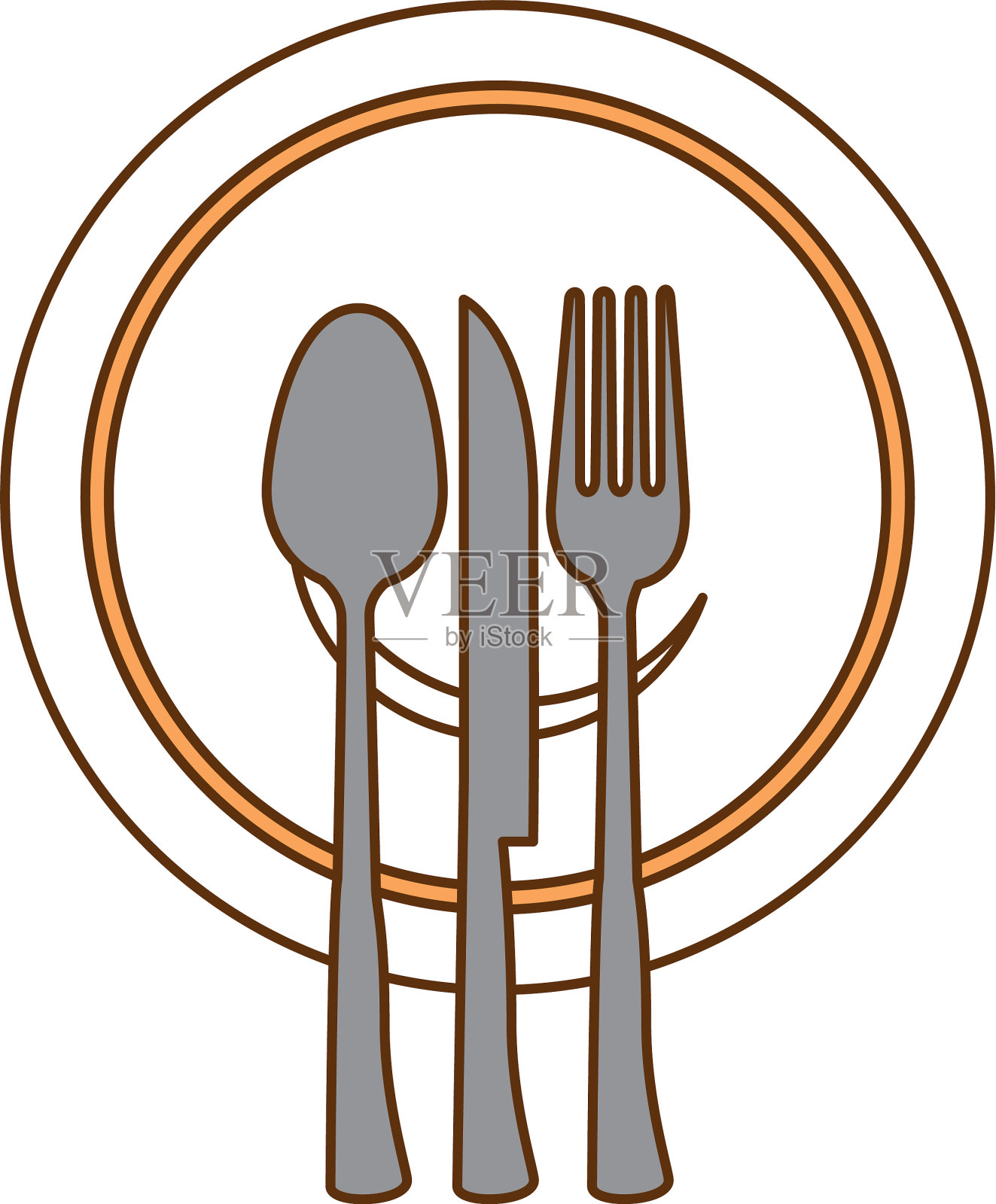 将餐具放在杯子里图标素材