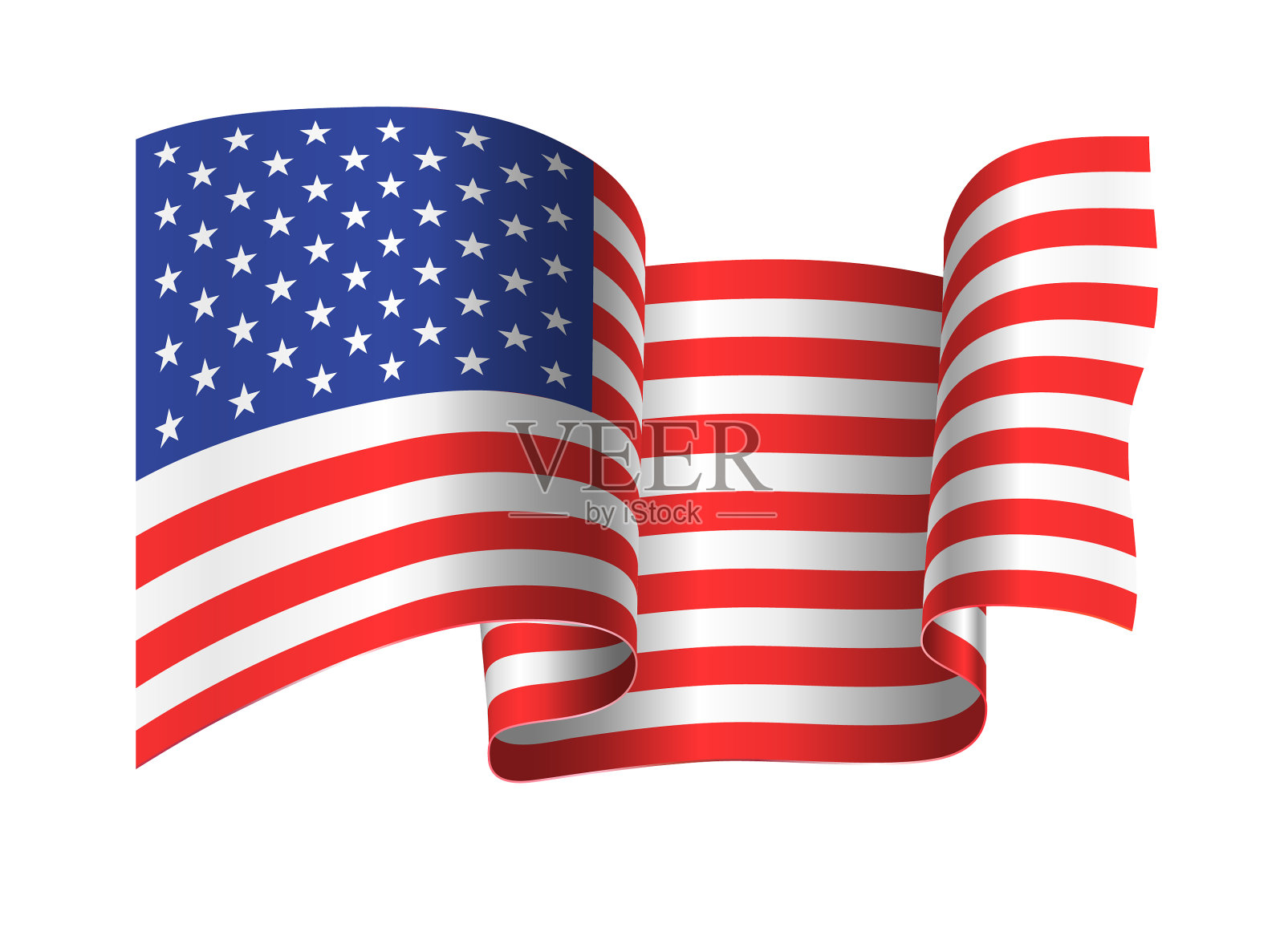 在风中飘扬着美国国旗设计元素图片